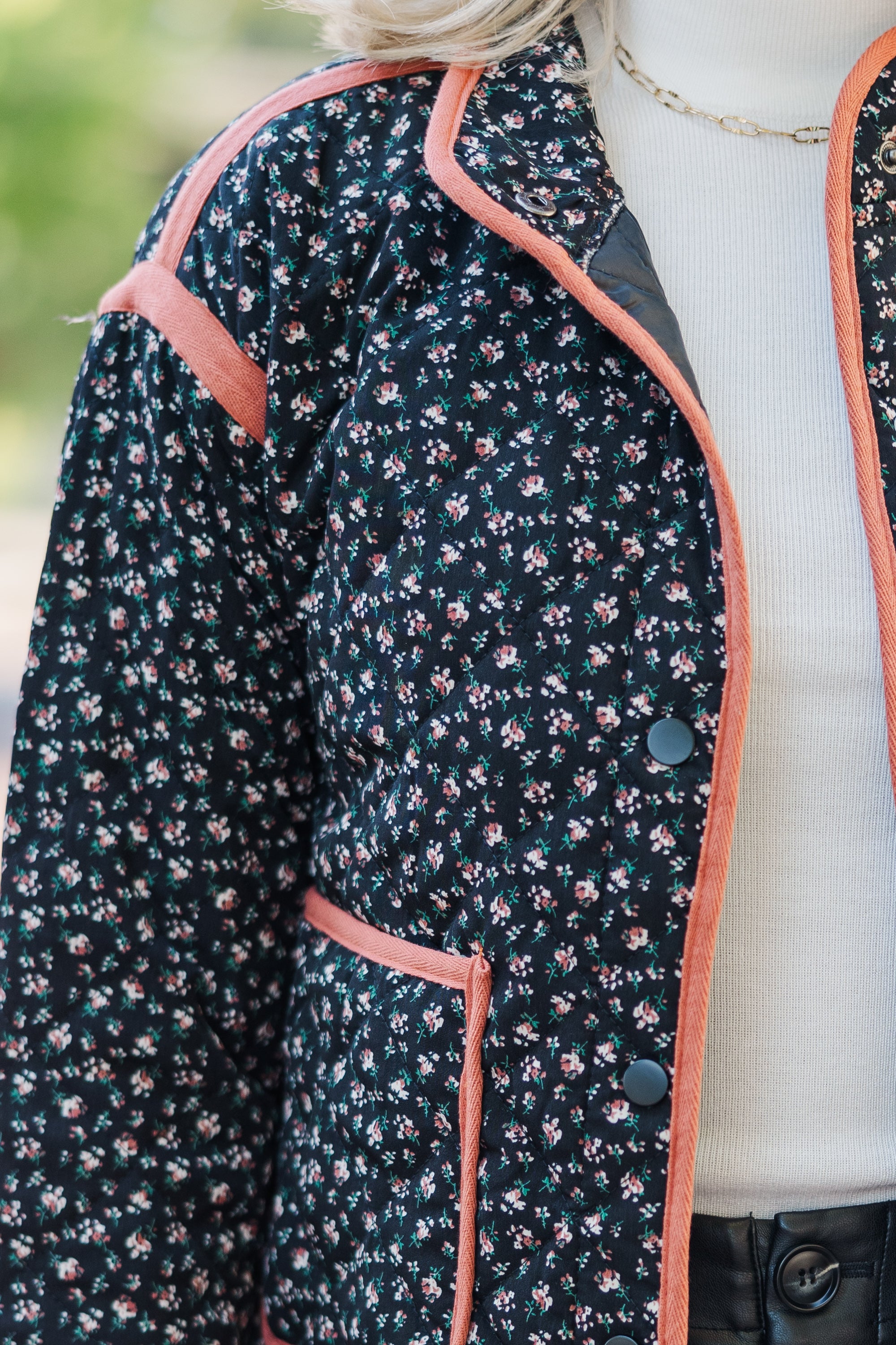Feeling Like Love Enchanting Black Ditsy Floral Jacket