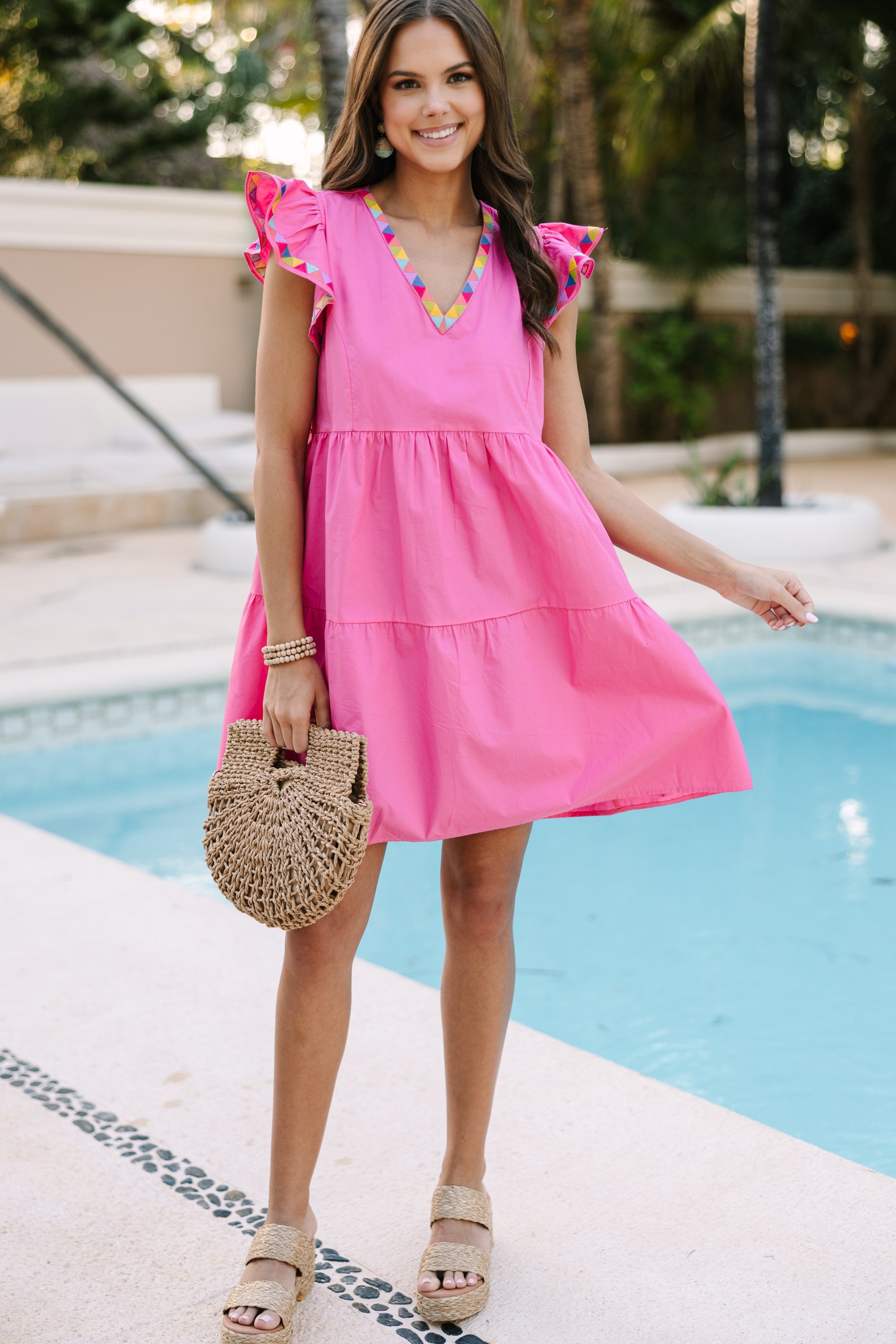 Enchanting Happy Life Pink Babydoll Dress