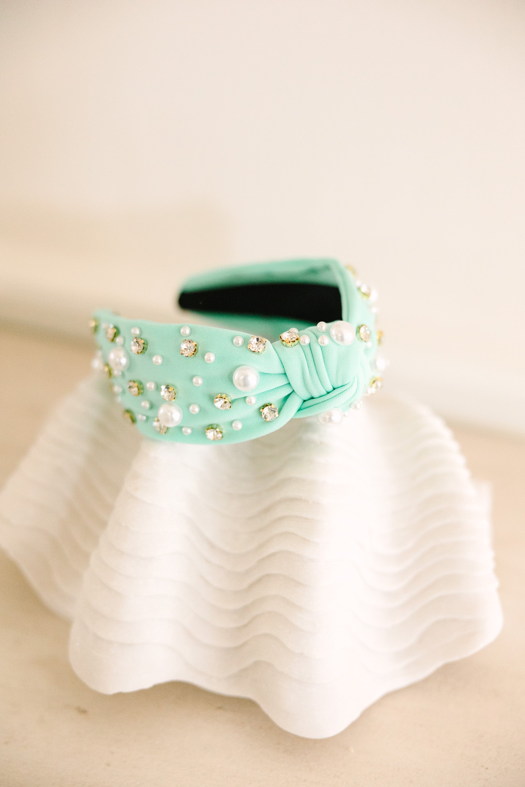 Alluring Instinct Mint Green Embellished Headband
