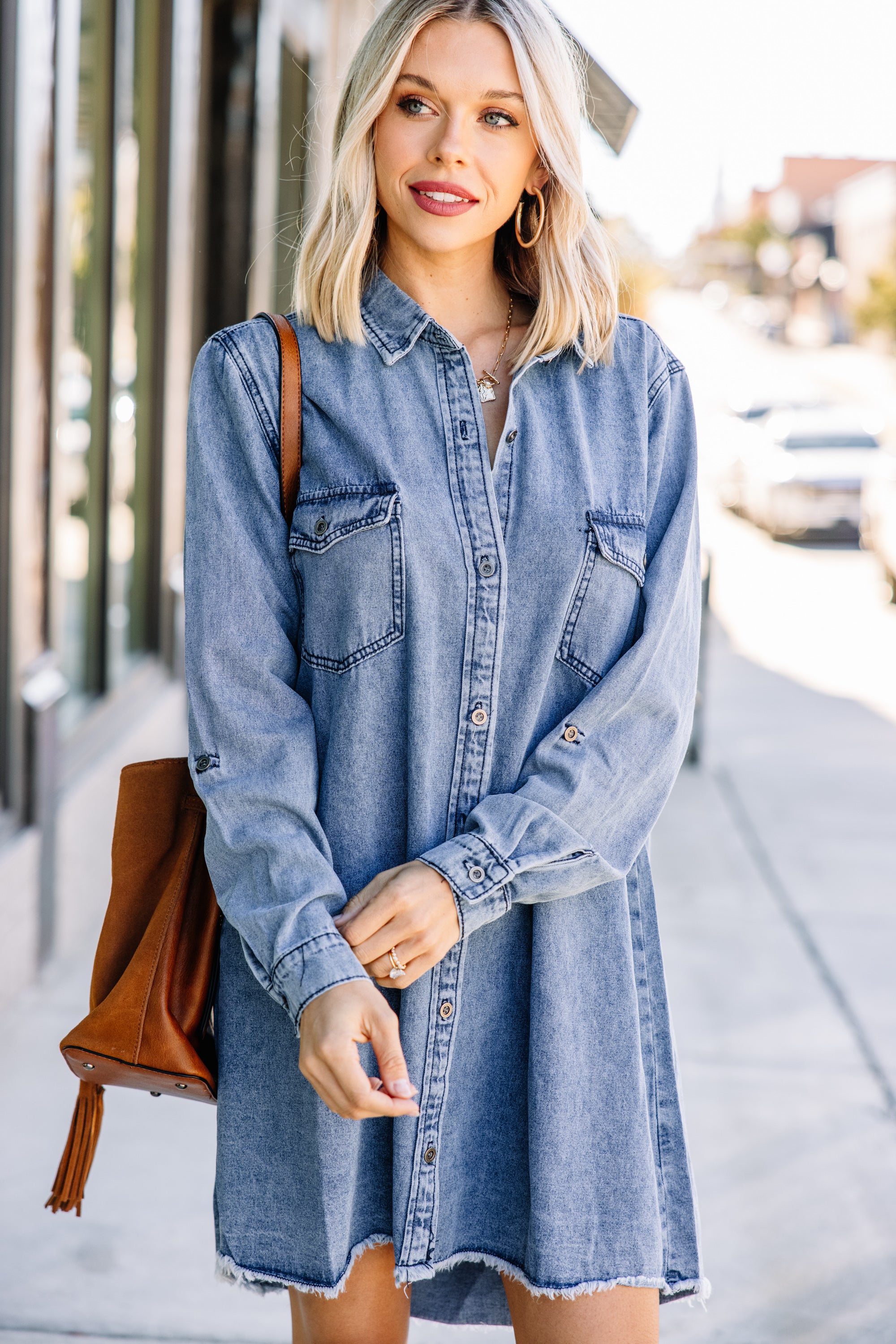 Stunning Denim Blue Chambray 'Back To You' Dress