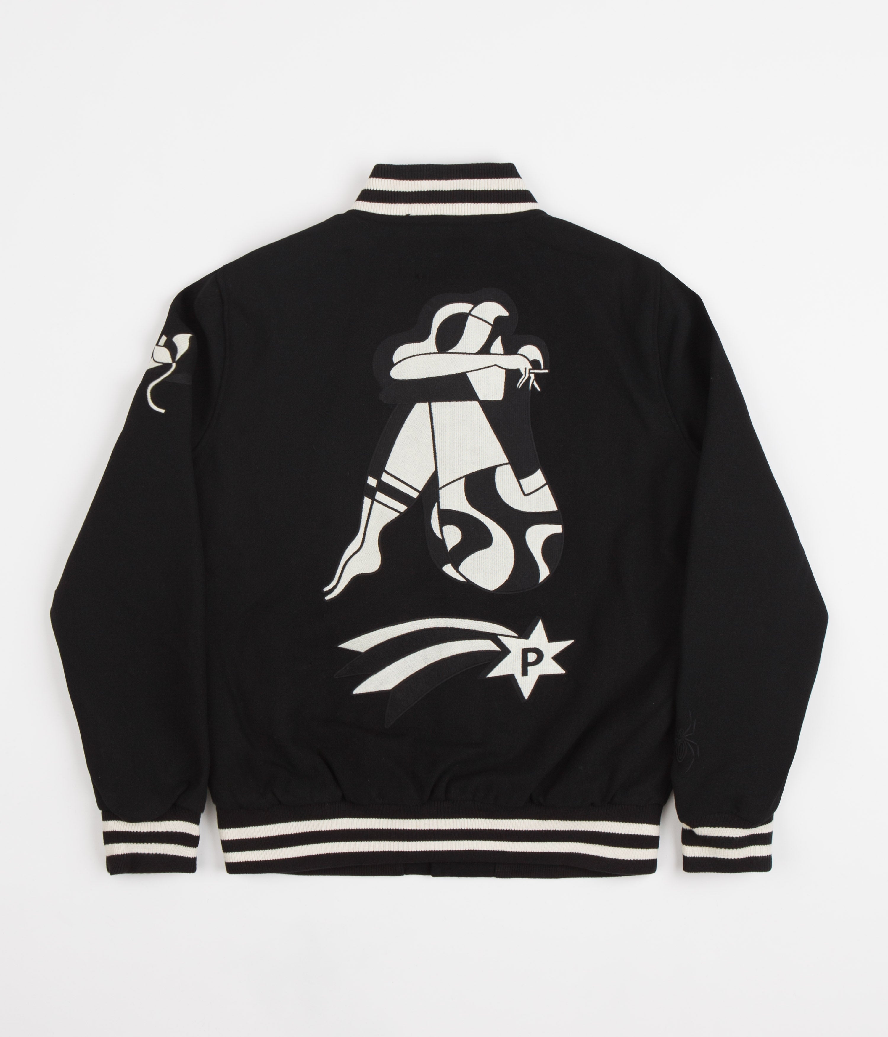 by Parra's Stunning Black Cloudy Star Varsity Jacket