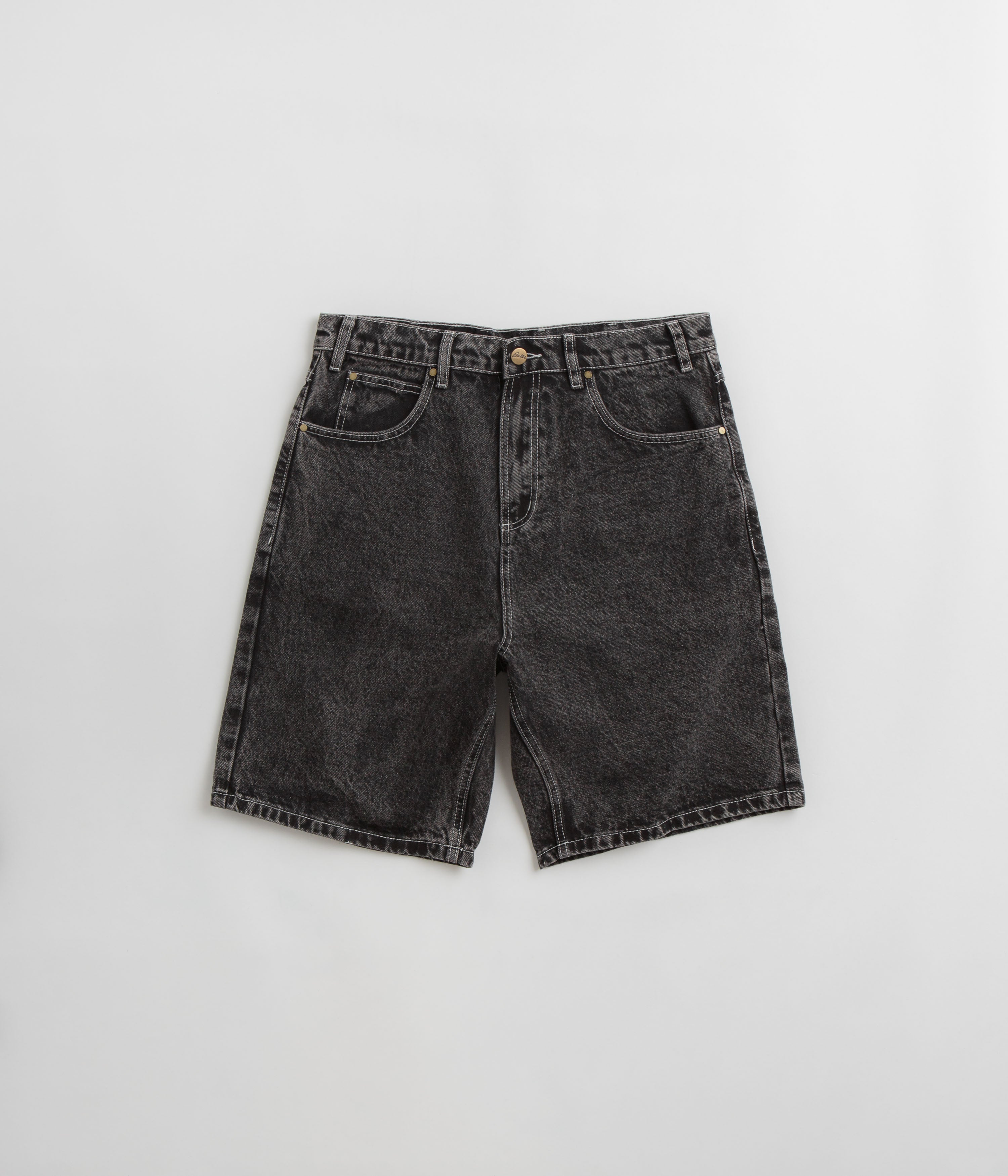 Butter Goods Stunning Applique Denim Shorts in Acid Black - Grab Yours Now!