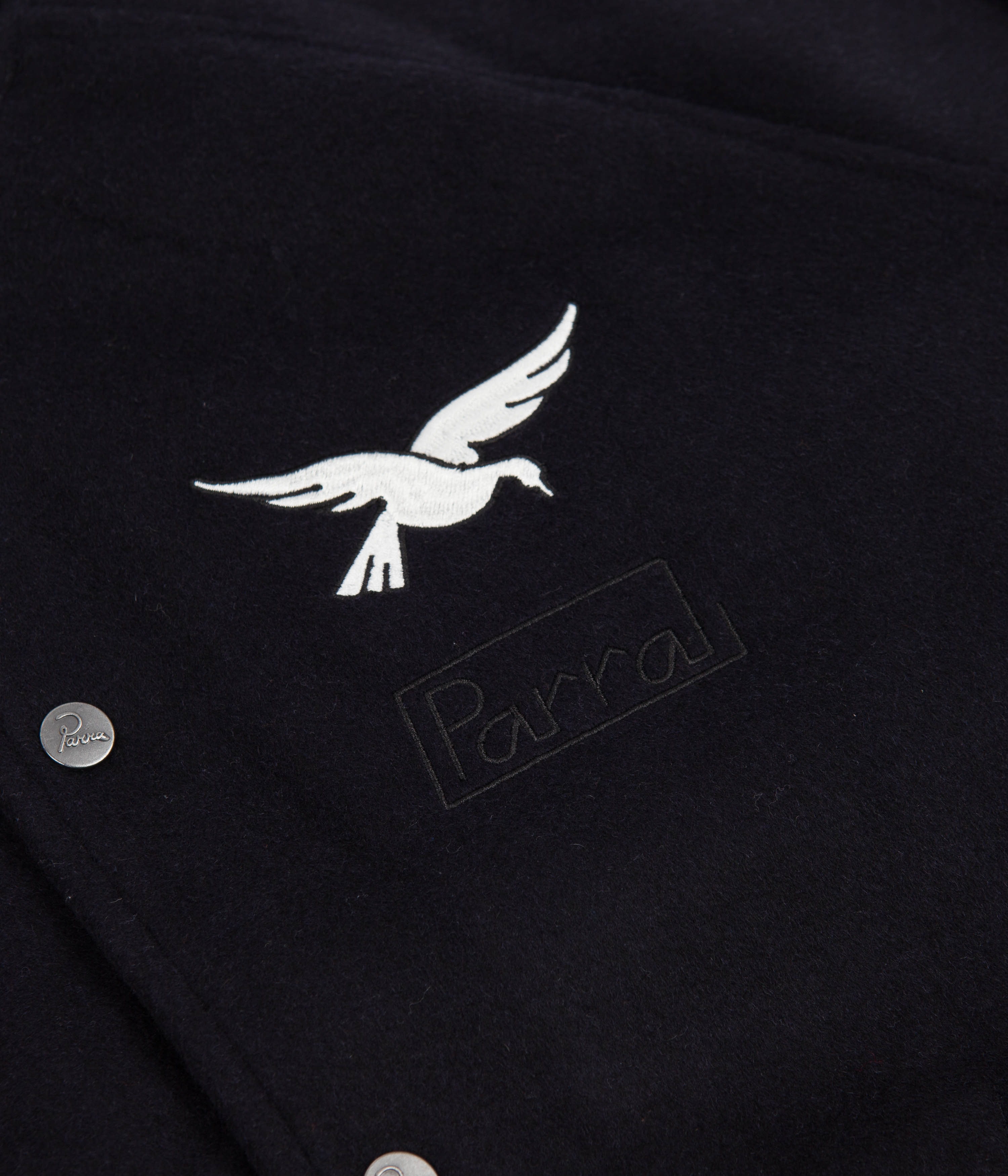 Parra Sad Pencil Wool Varsity Jacket - Navy Blue: A Fashion Statement