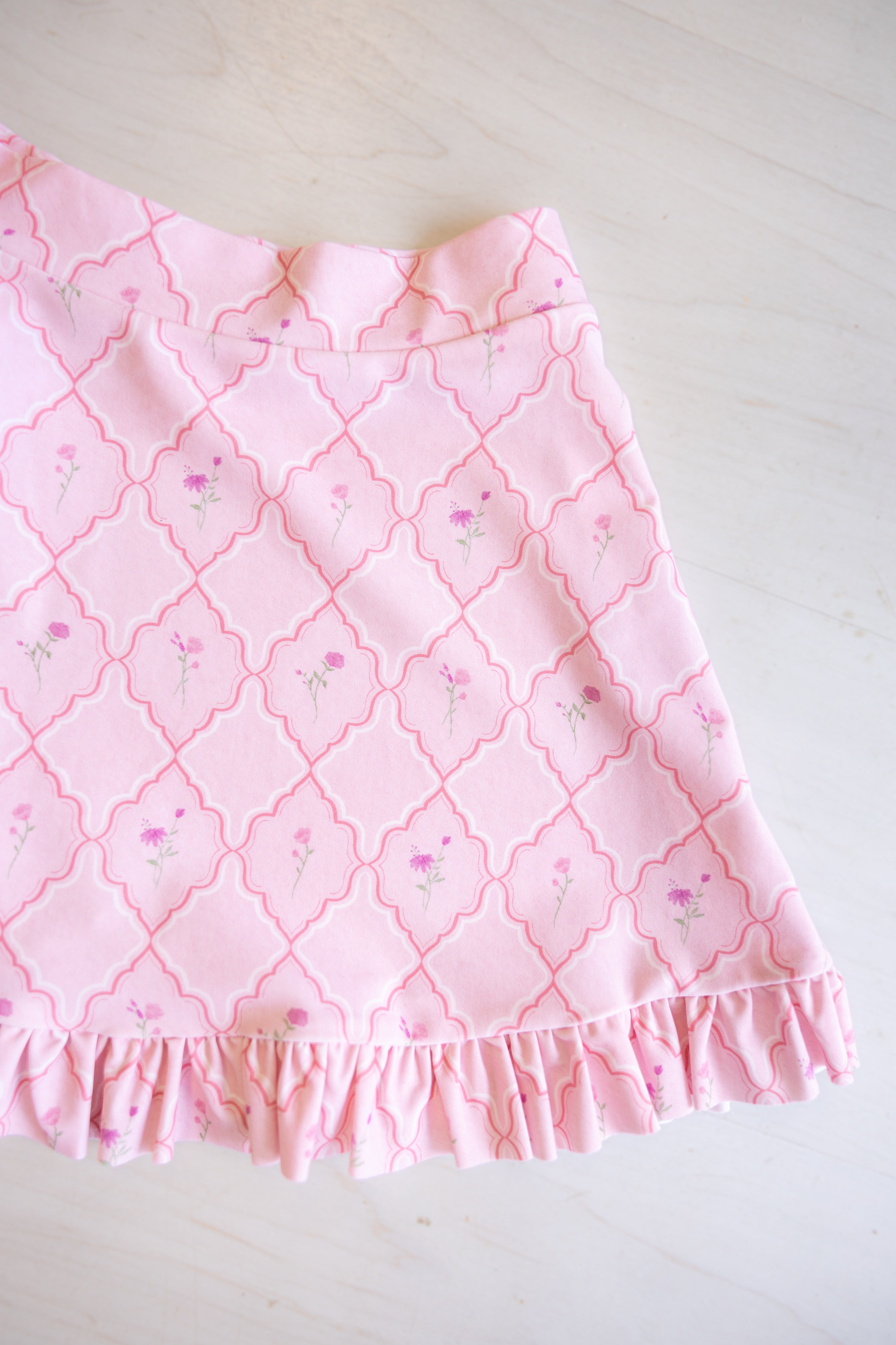 GIRLS: PREORDER NOW! Felicity's Adorable Pink Floral Ruffled Swim Skirt