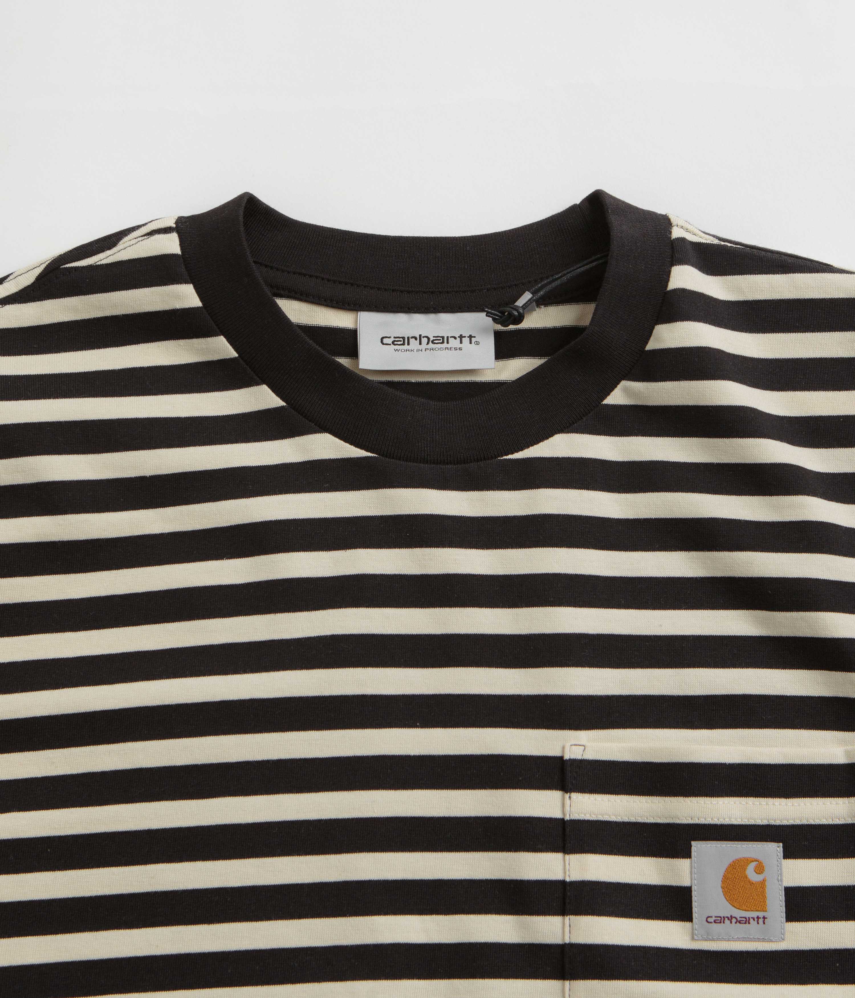 Carhartt Seidler Pocket T-Shirt - Striking Seidler Stripe, Salt & Black
