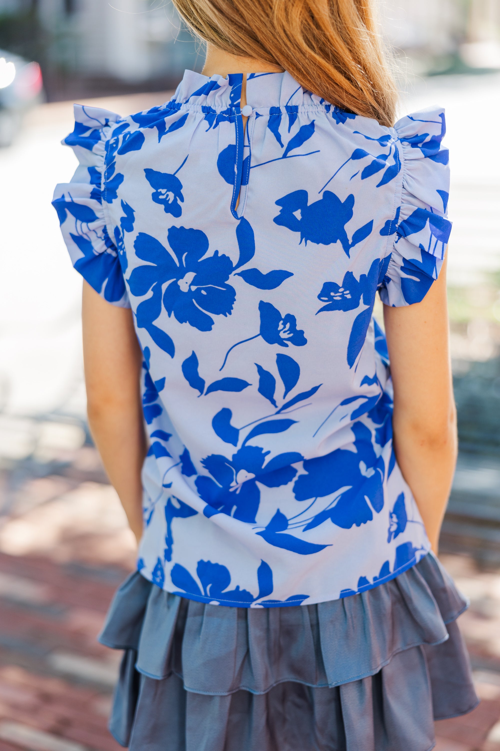 Girls: Unleash Her Style with Blue Floral Tank