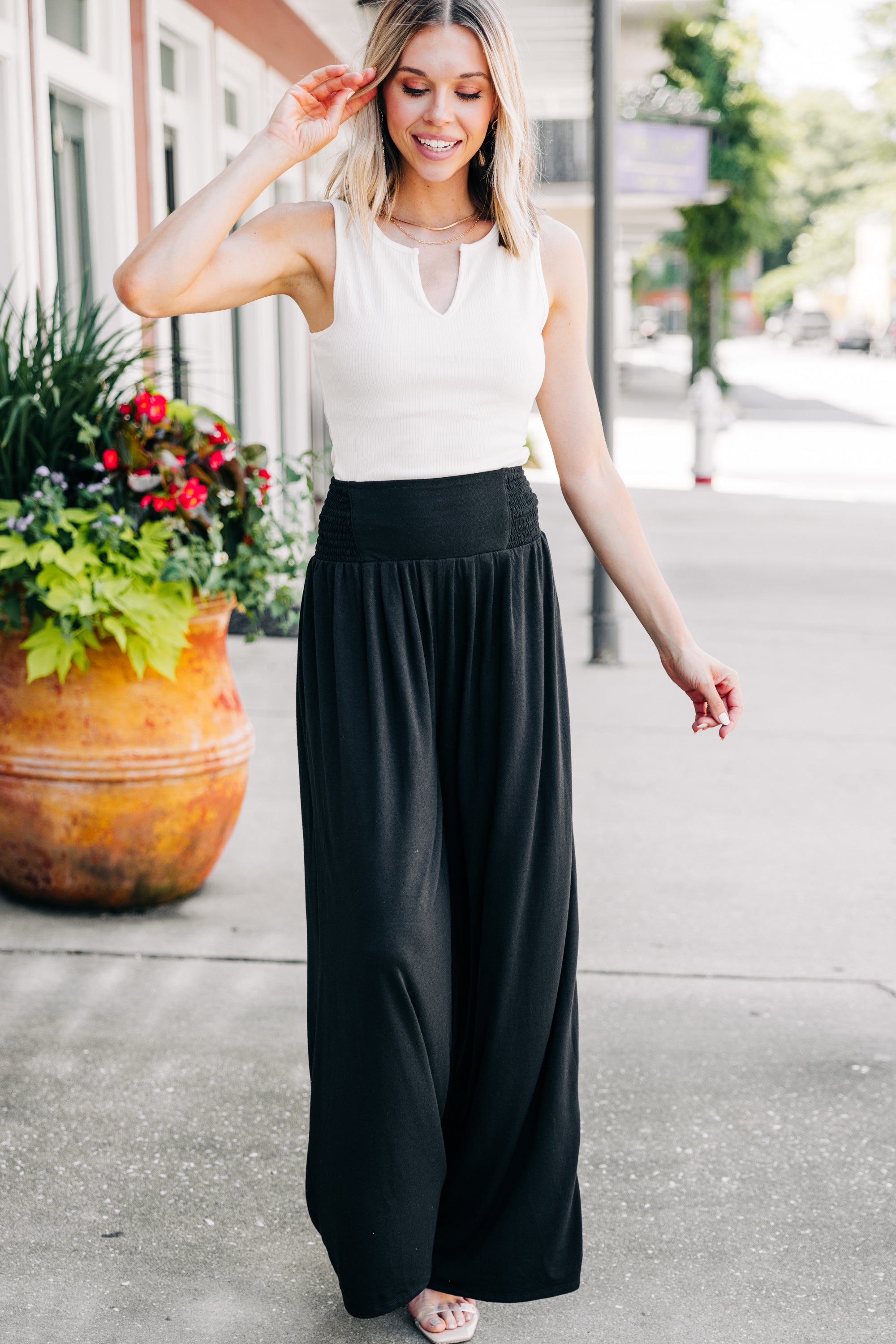 Back to the Fun! Black Wide-Leg Pants