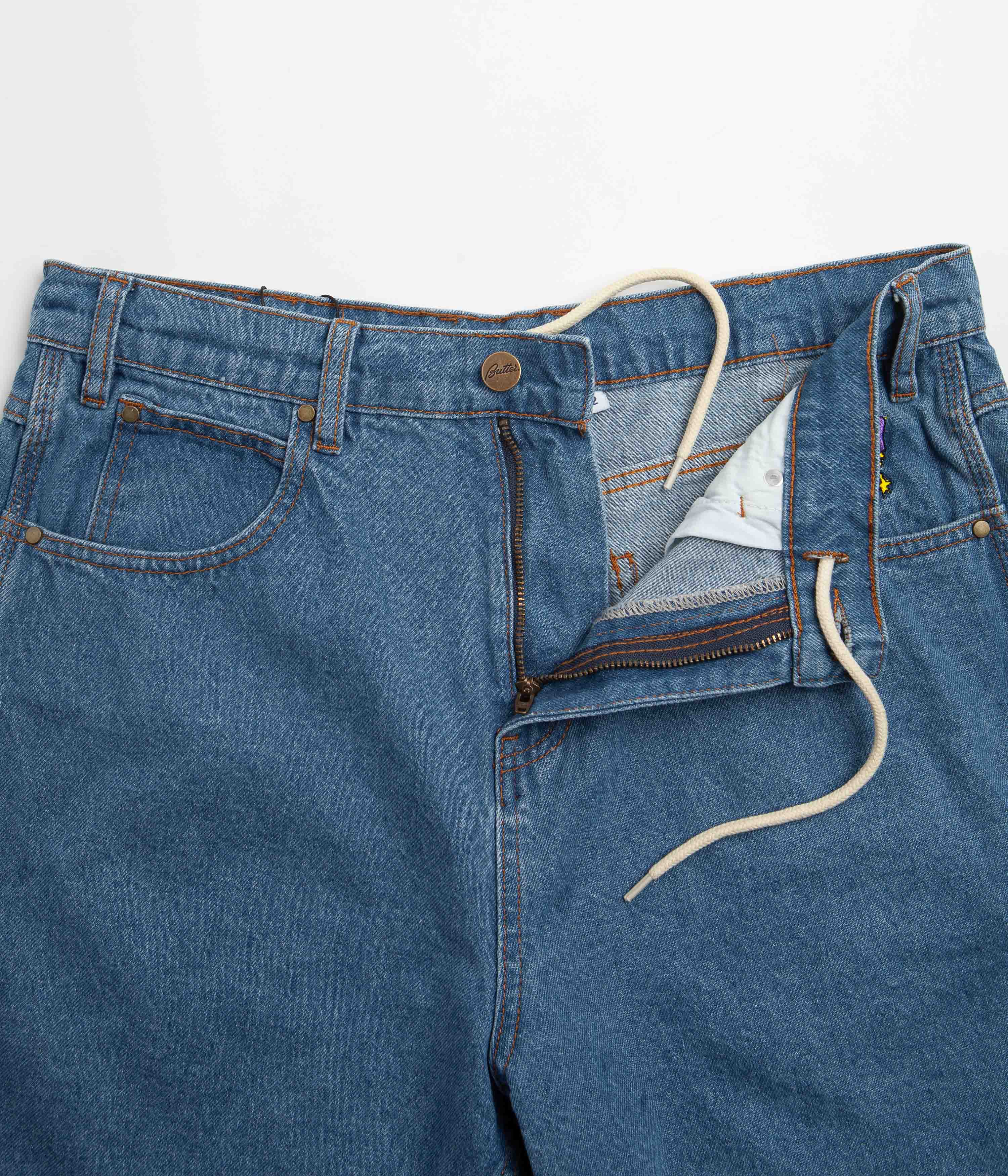 Butter Goods Wizard Washed Indigo Denim Shorts - A Skate Culture Essential!
