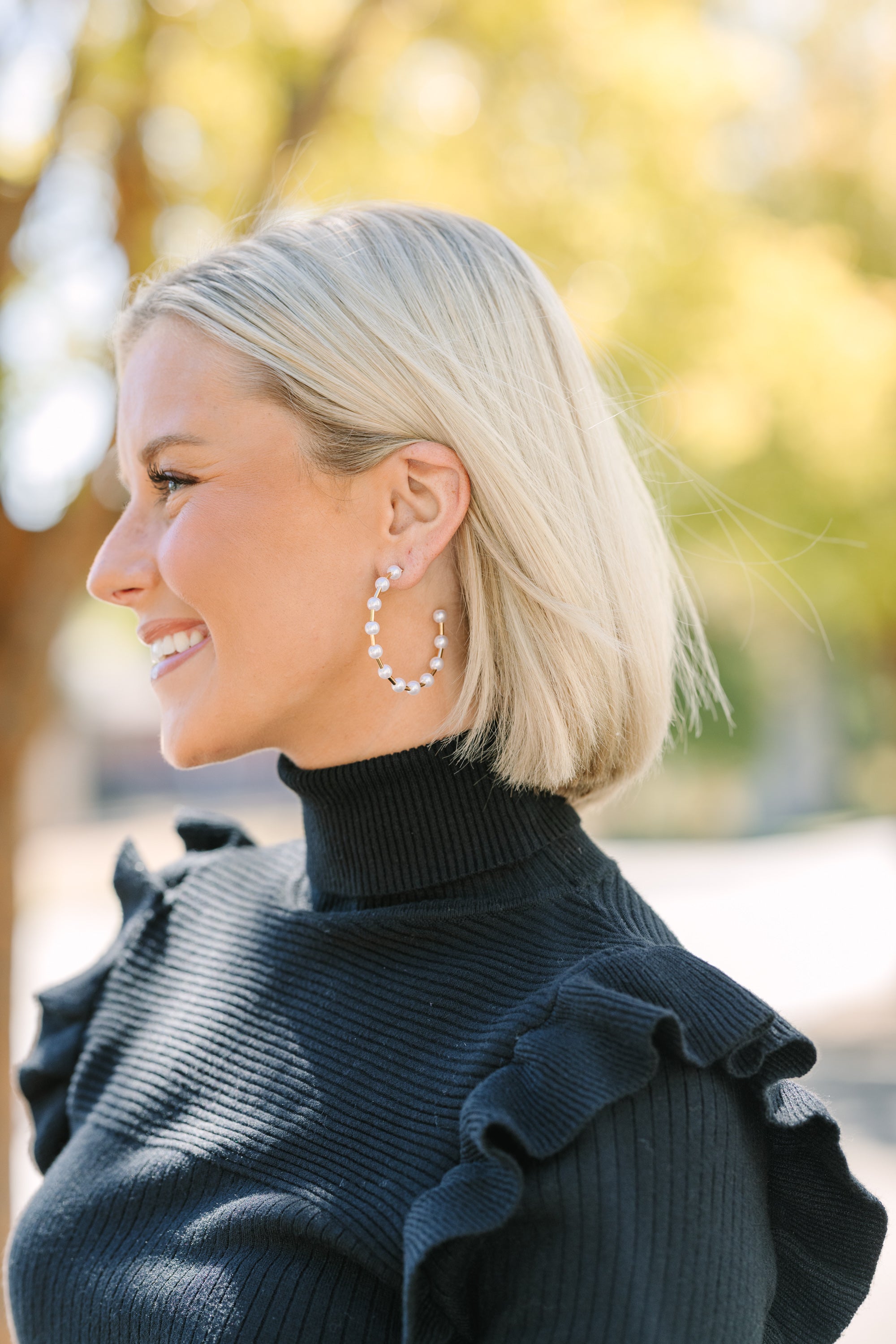 Gorgeous Be True Pearl Beaded Hoop Earrings