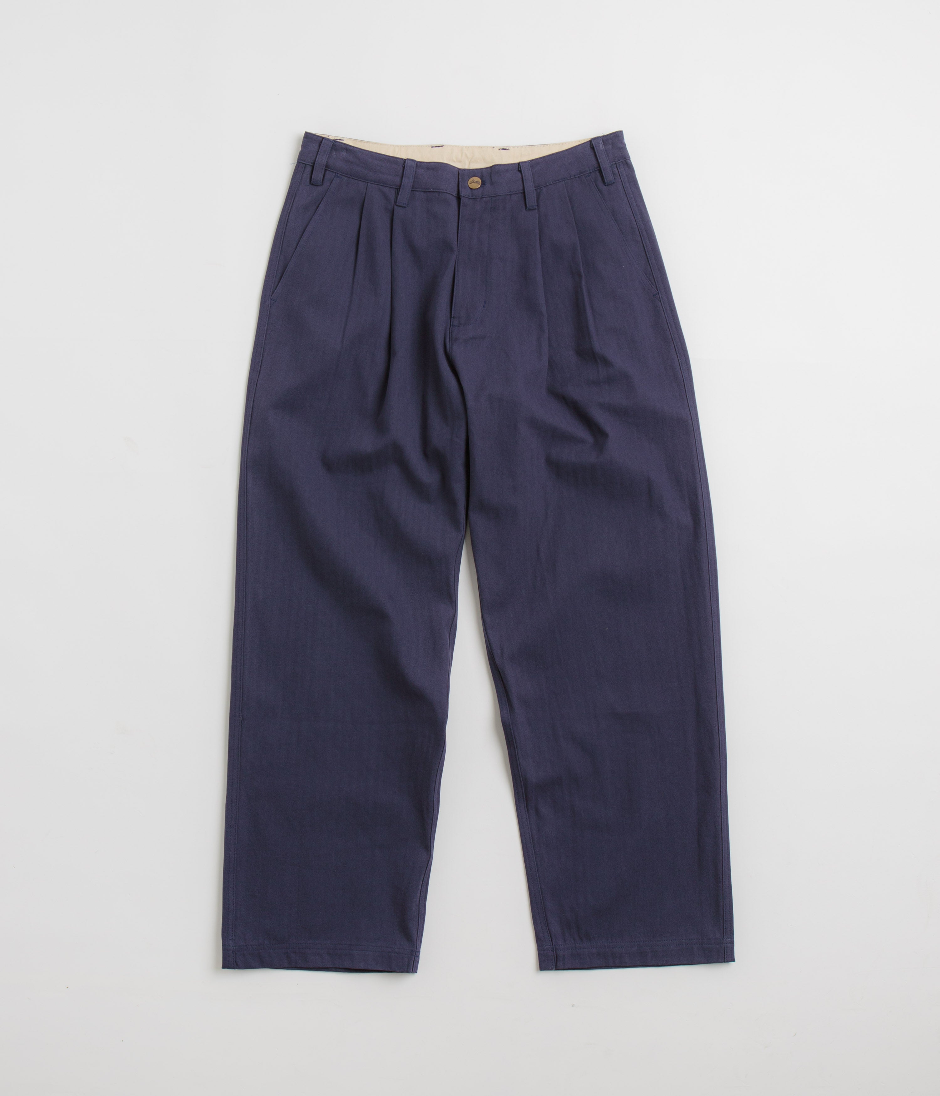 Navy Butter Goods Pleated Trousers - A Must - Have Fashion Item