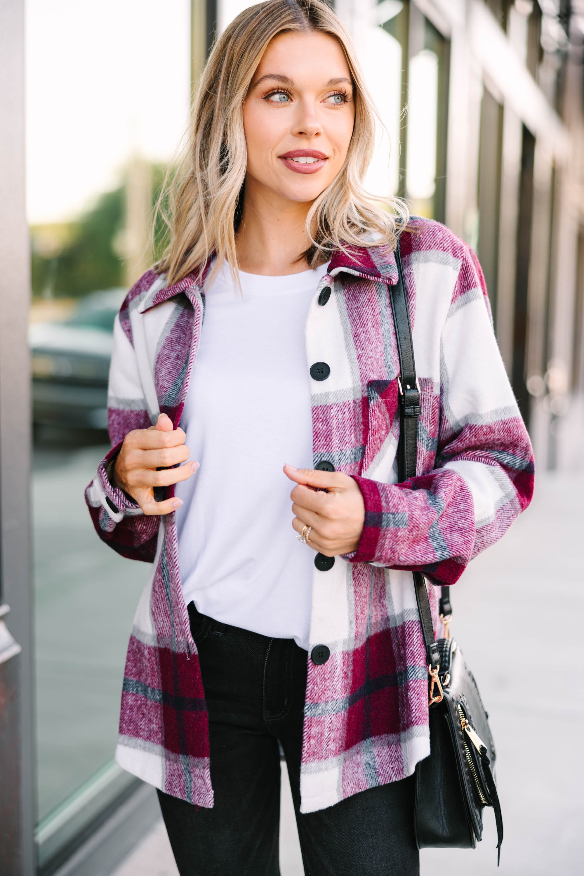 Unleash Your Best Self in Burgundy Red Plaid Shacket