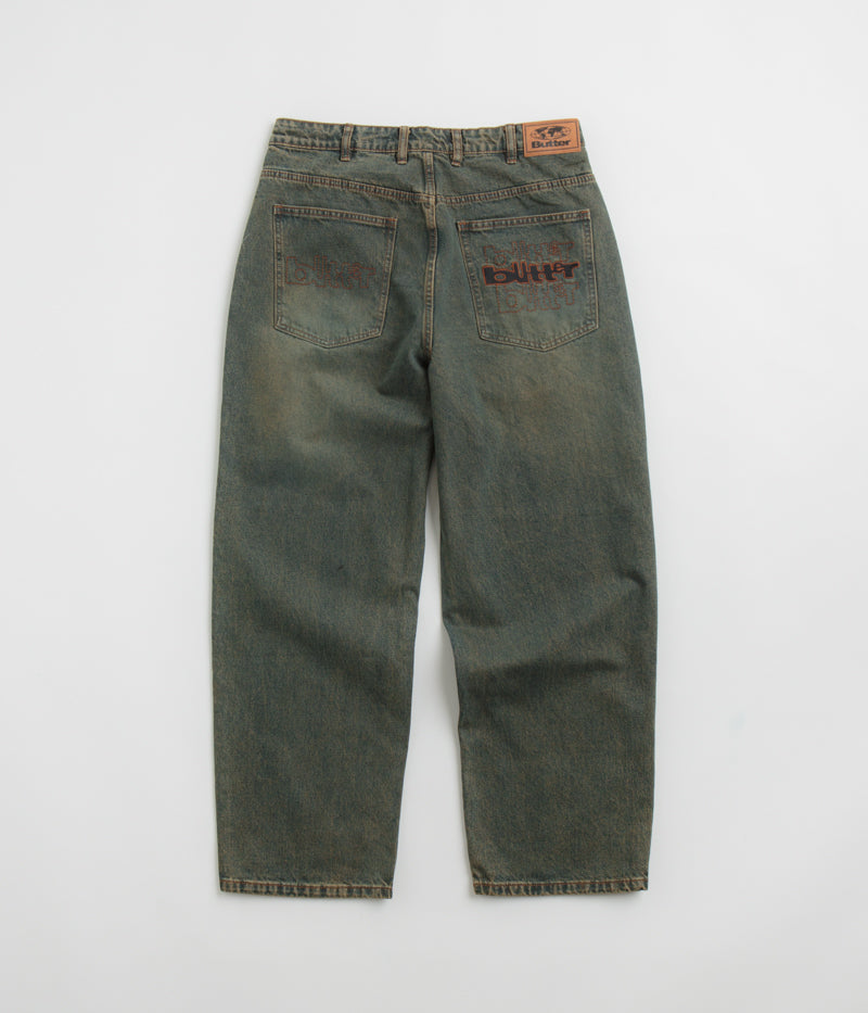 Butter Goods Warped Jeans - Stunning Dirty Wash Indigo