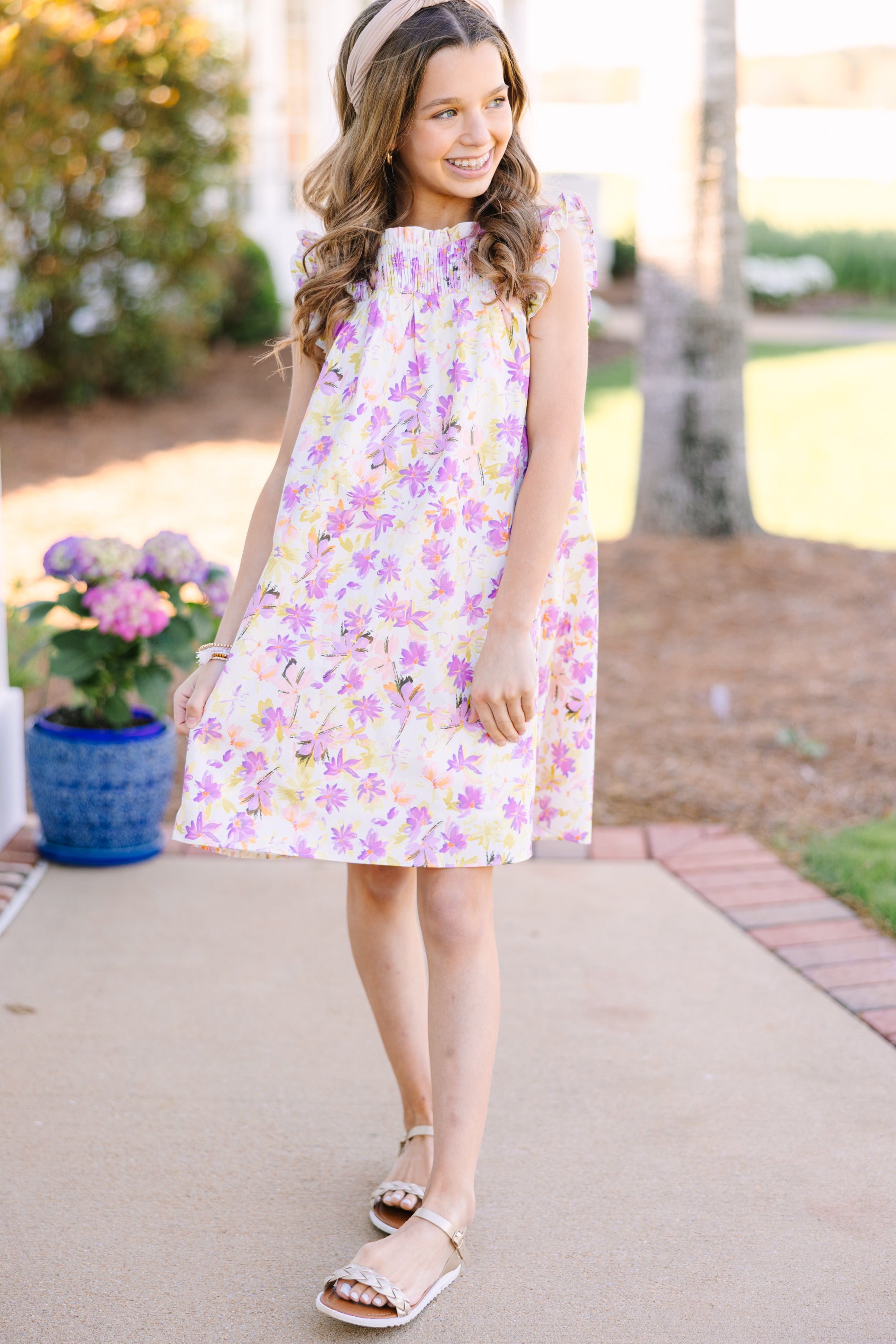 Girls' Enchanting White Floral Lookout Dress