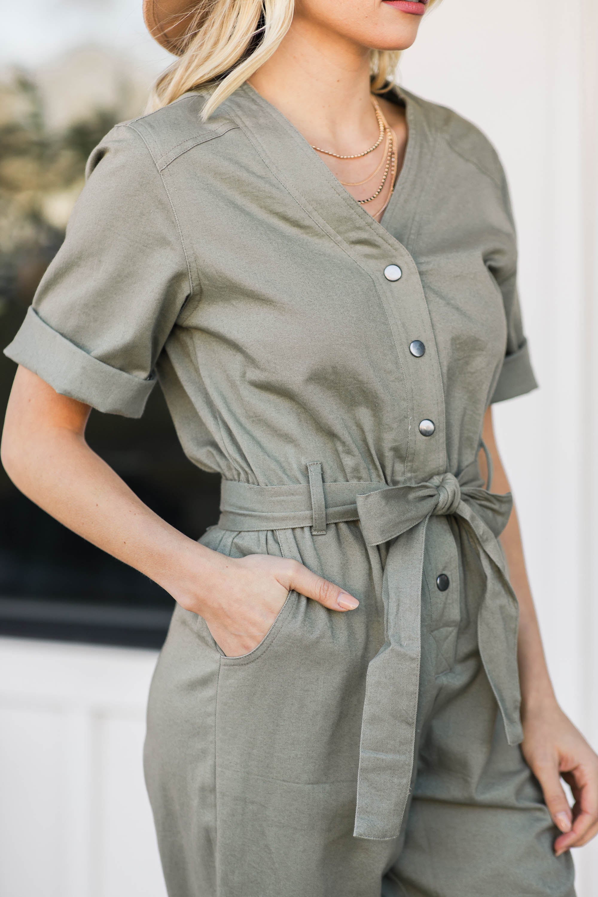 Fabulous Olive Green Utility Jumpsuit - Spring Essential