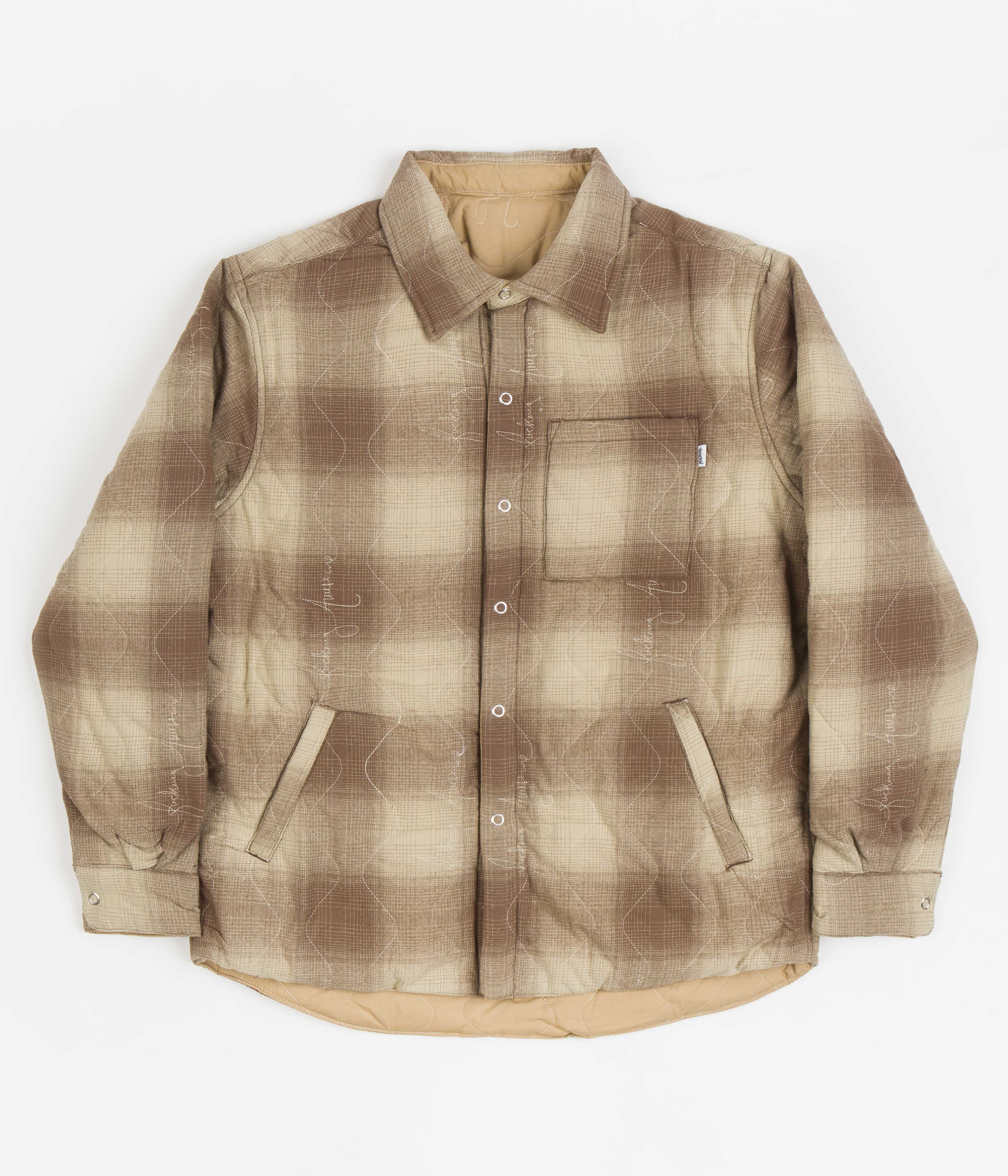 Fucking Awesome's Stunning Lightweight Reversible Flannel Jacket - Tan / Brown