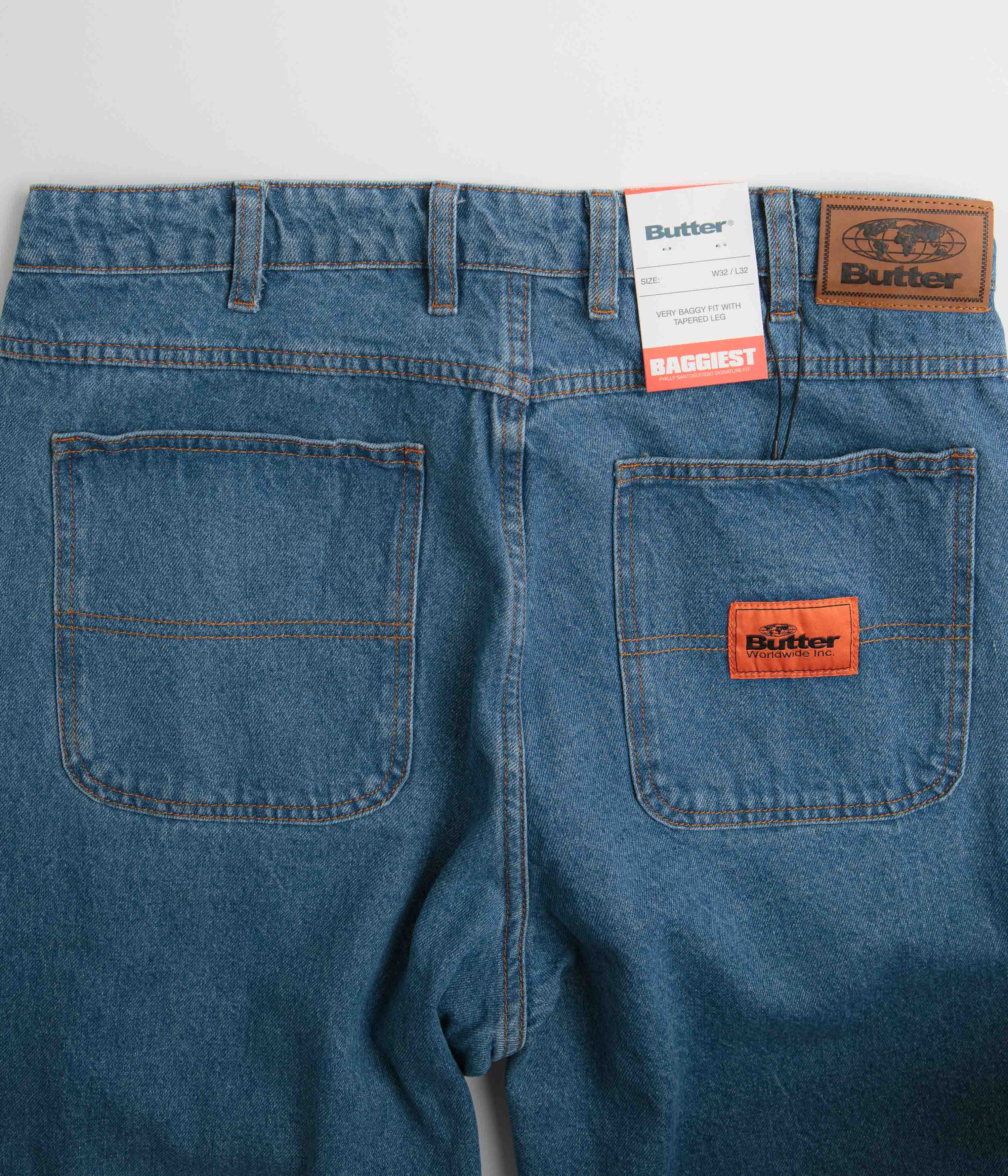 Butter Goods Santosuosso Washed Indigo Blue Jeans - A Skate Culture Essential