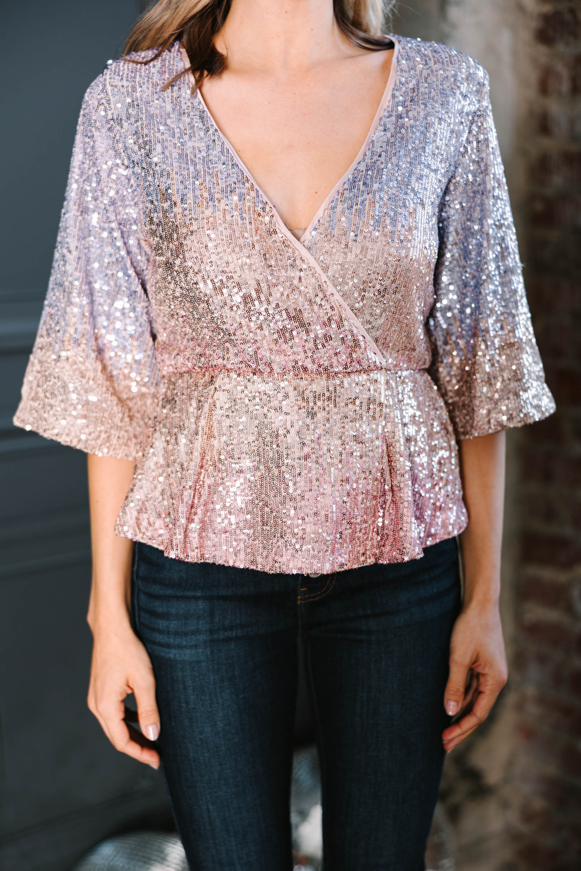 Gorgeously Ombre Sequined Lavender Purple Blouse - Feel Special Now!