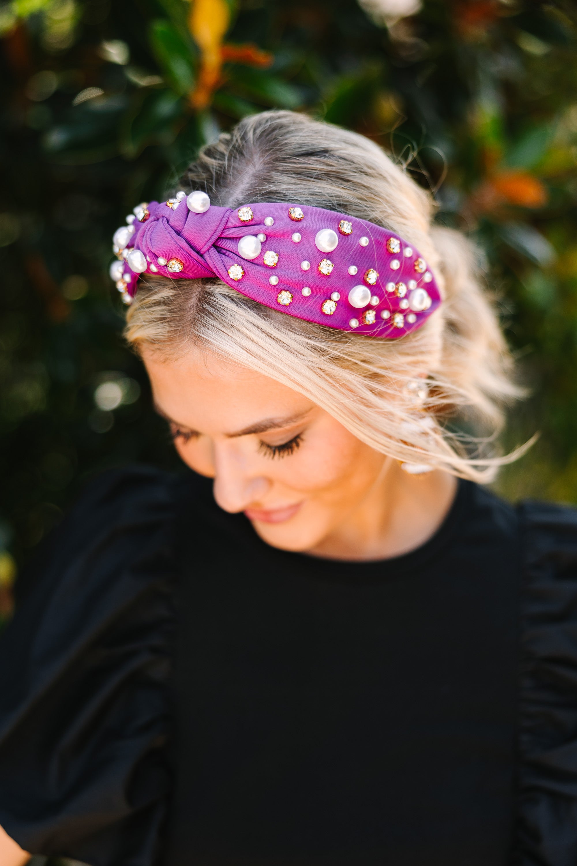 Gorgeous All-In Purple Embellished Headband