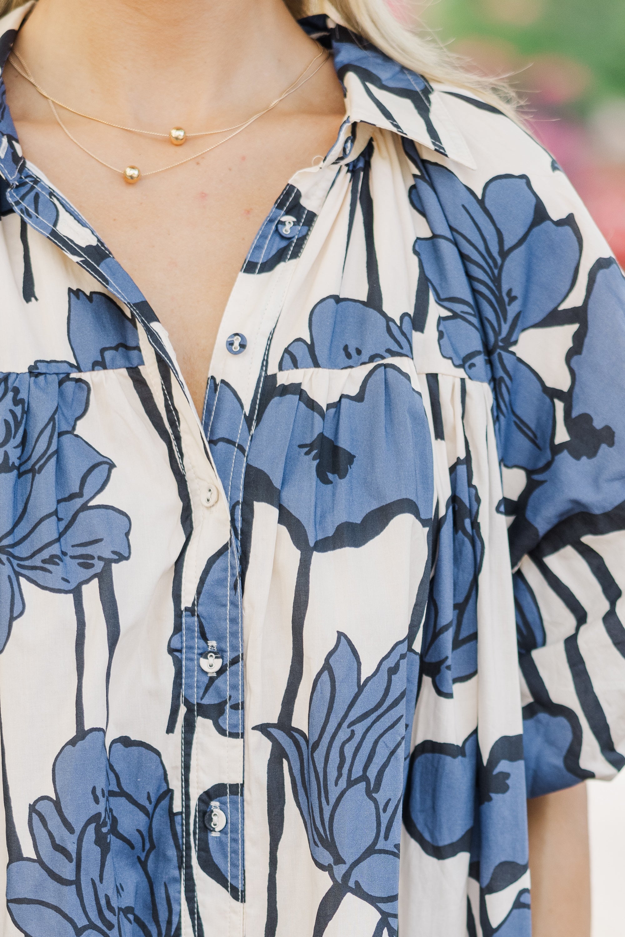 Aureum: Stunning Blue Floral Babydoll Dress for All-Day Charm