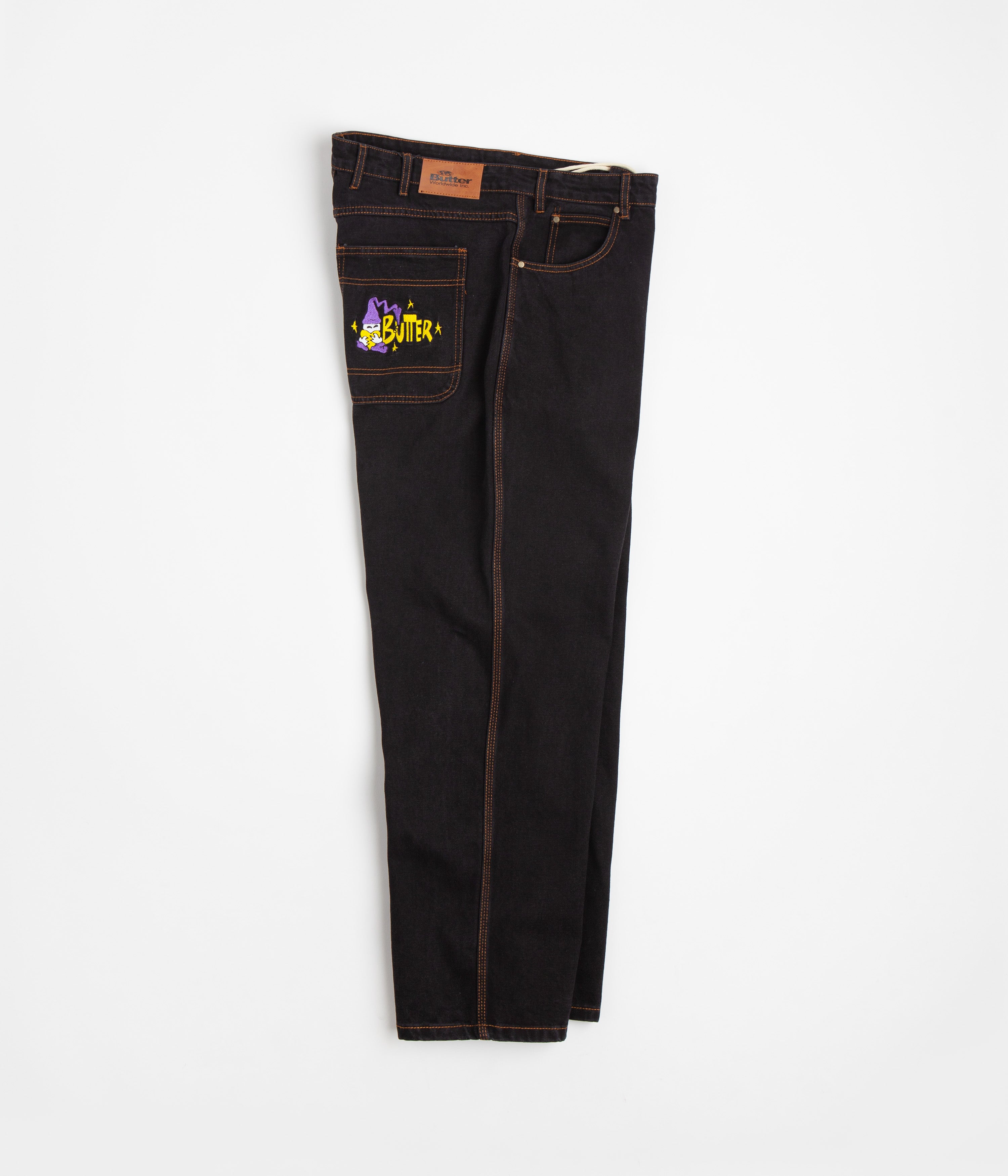 Butter Goods Wizard Jeans - Washed Black: Stylish Skatewear!