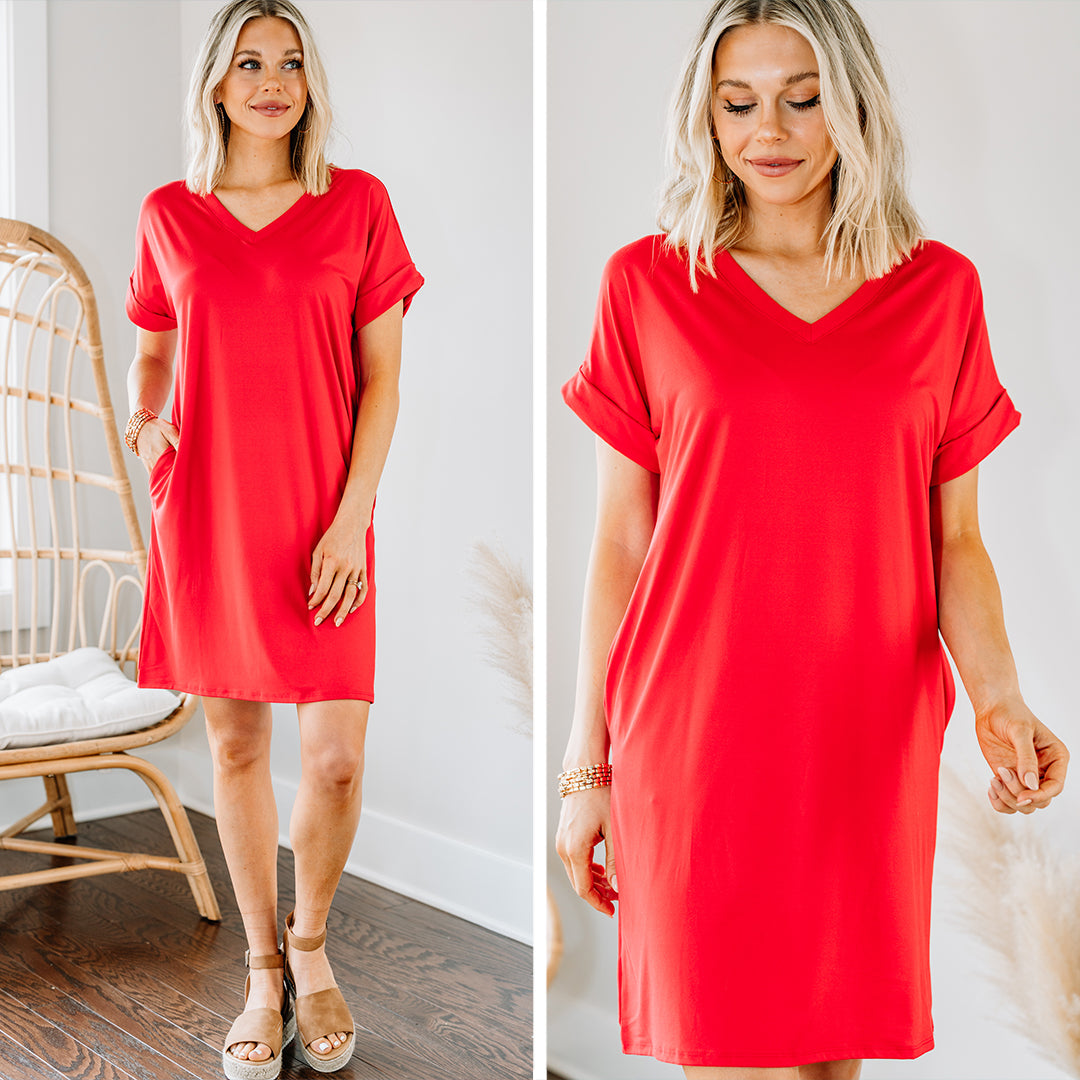 Ruby Red T-shirt Dress: Fabulous Everywhere You Go