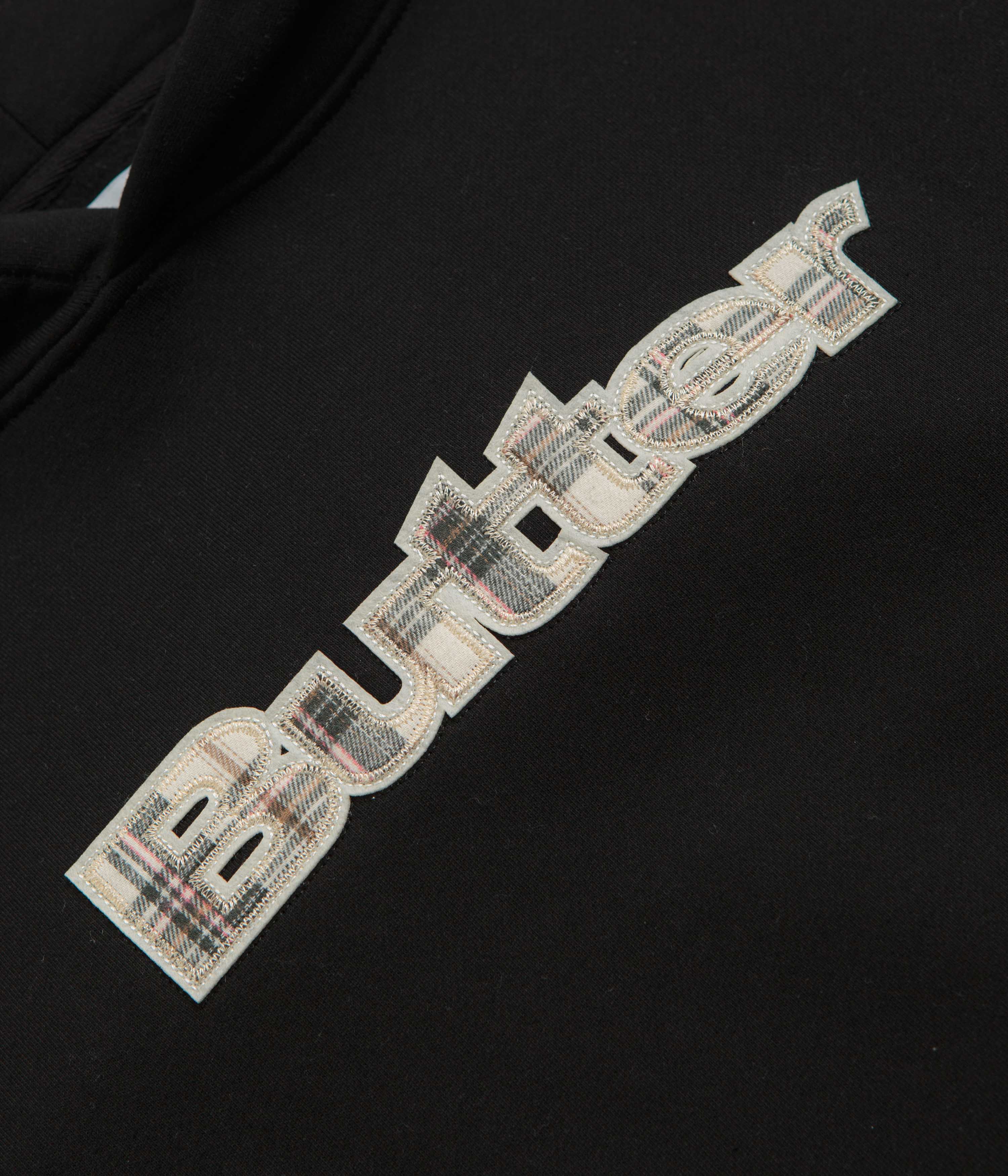 Butter Goods Black & White Plaid Applique Hoodie - A Fashion Statement!