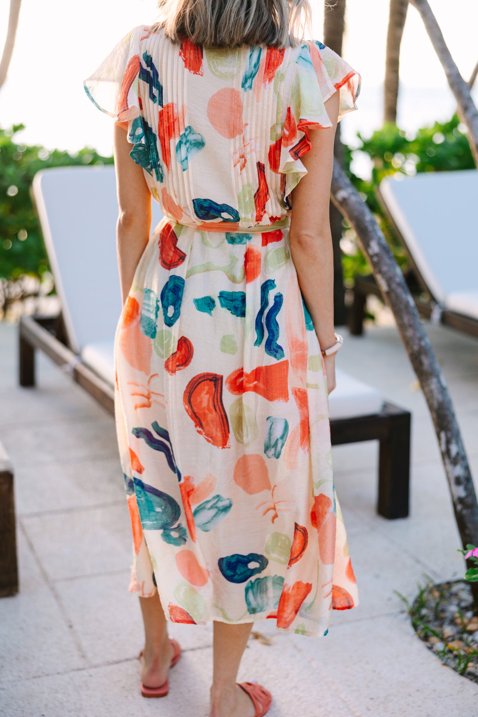 Irresistible Good To Go Orange Midi Dress - Spring & Summer Must-Have