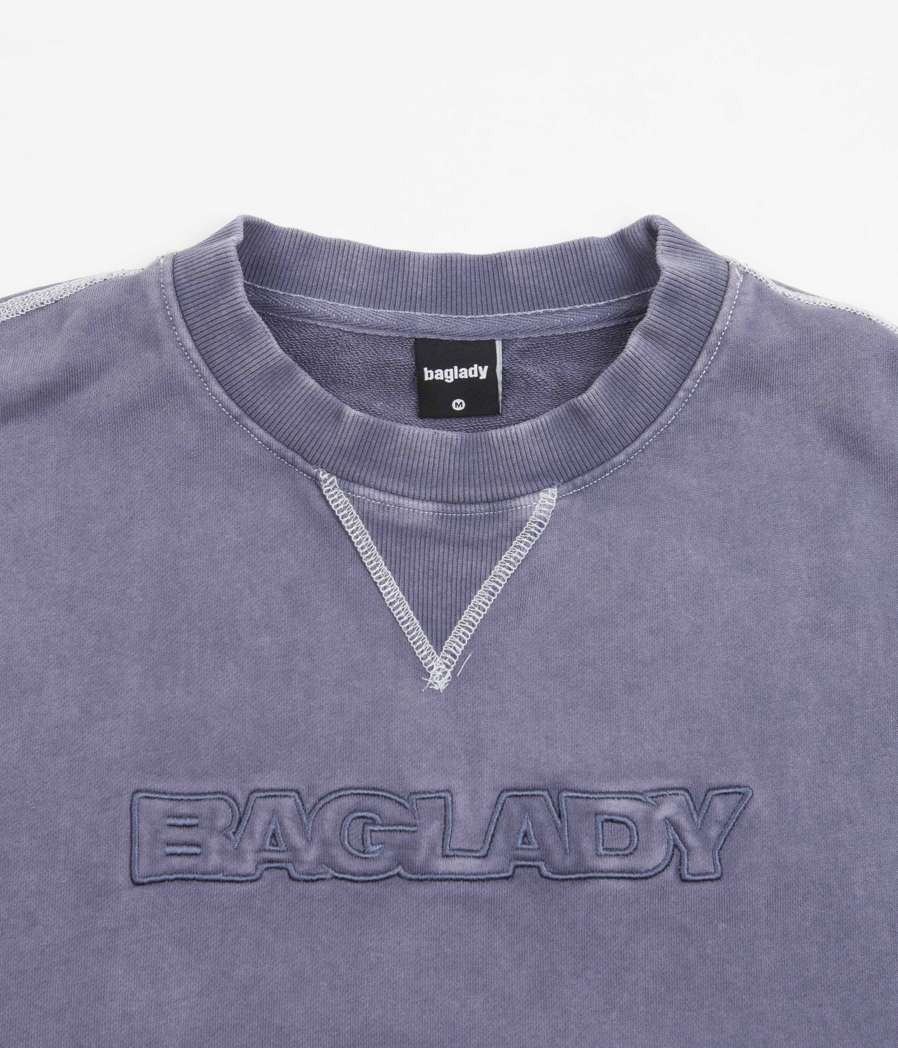 Stunning Indigo Baglady Acid Wash Crewneck Sweatshirt