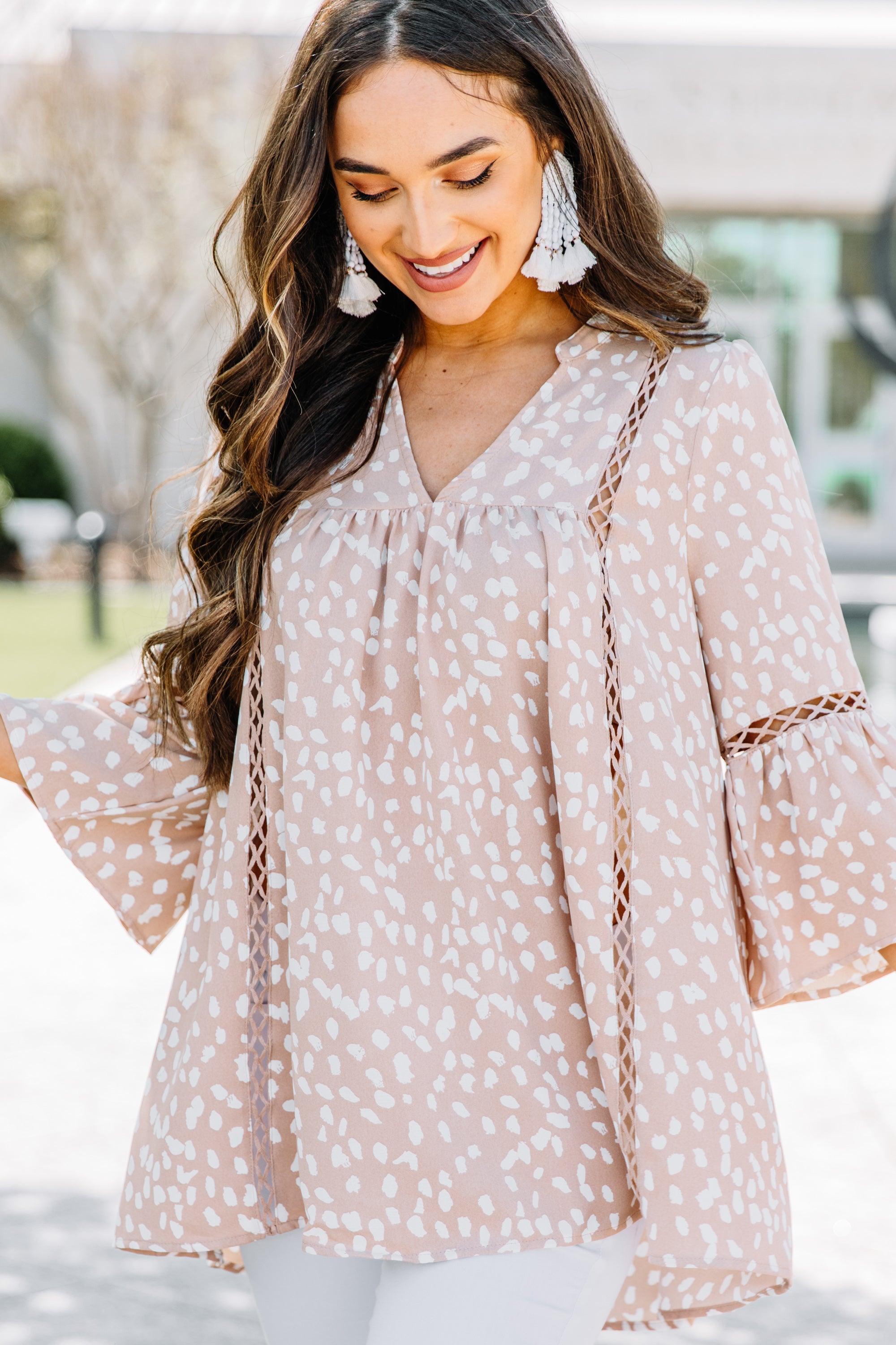 Joyful Leopard Print Crochet Spring Top