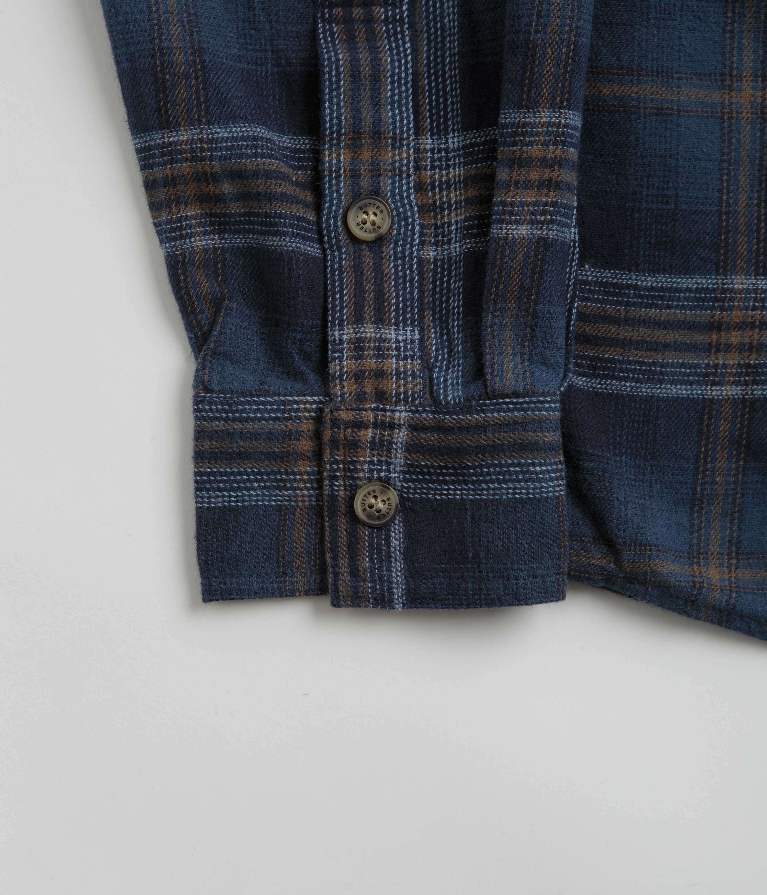 Butter Goods Navy & White Swirl Plaid Shirt - A Fashion Statement!