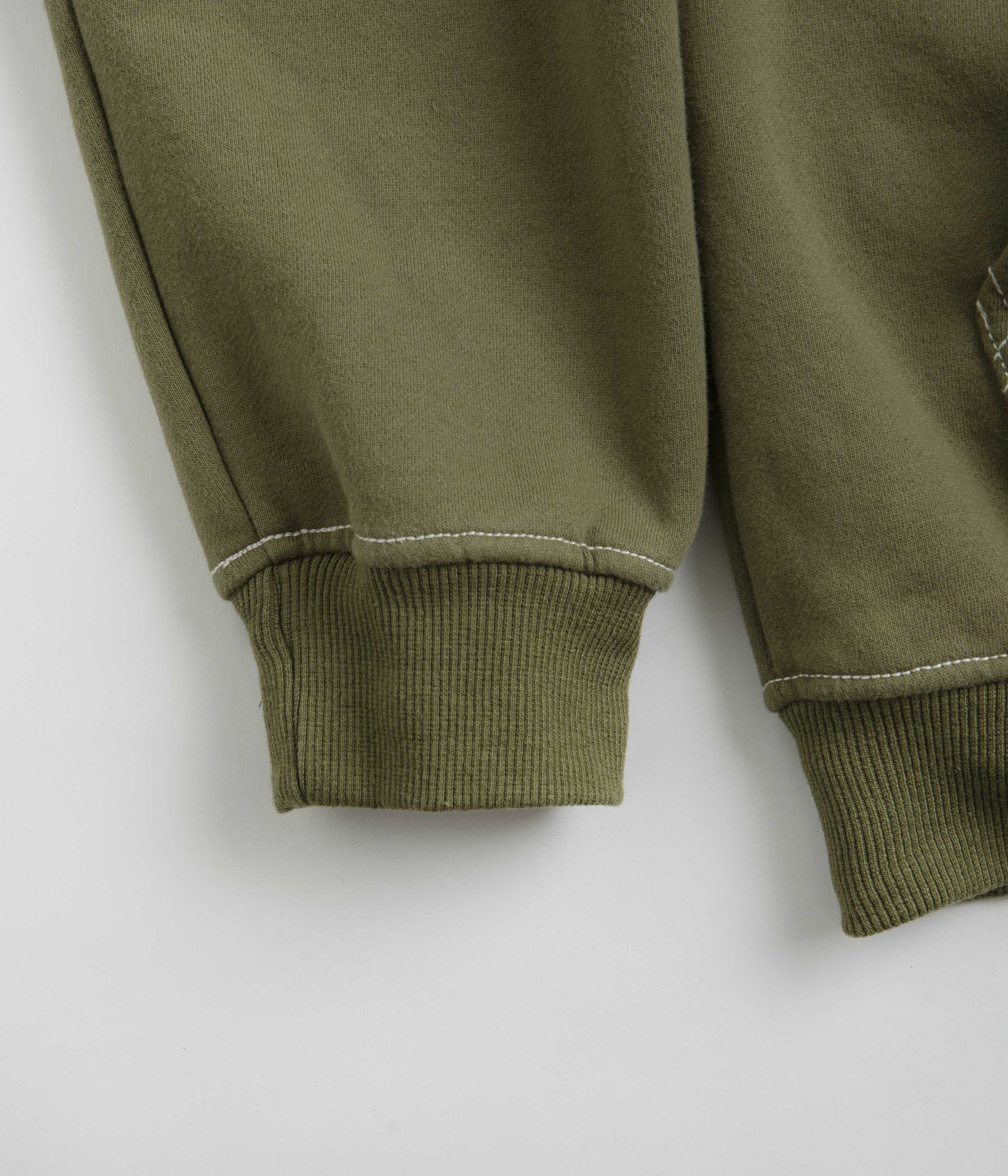 Butter Goods Army Green Fabric Applique Zip-Thru Hoodie - A Must-Have!