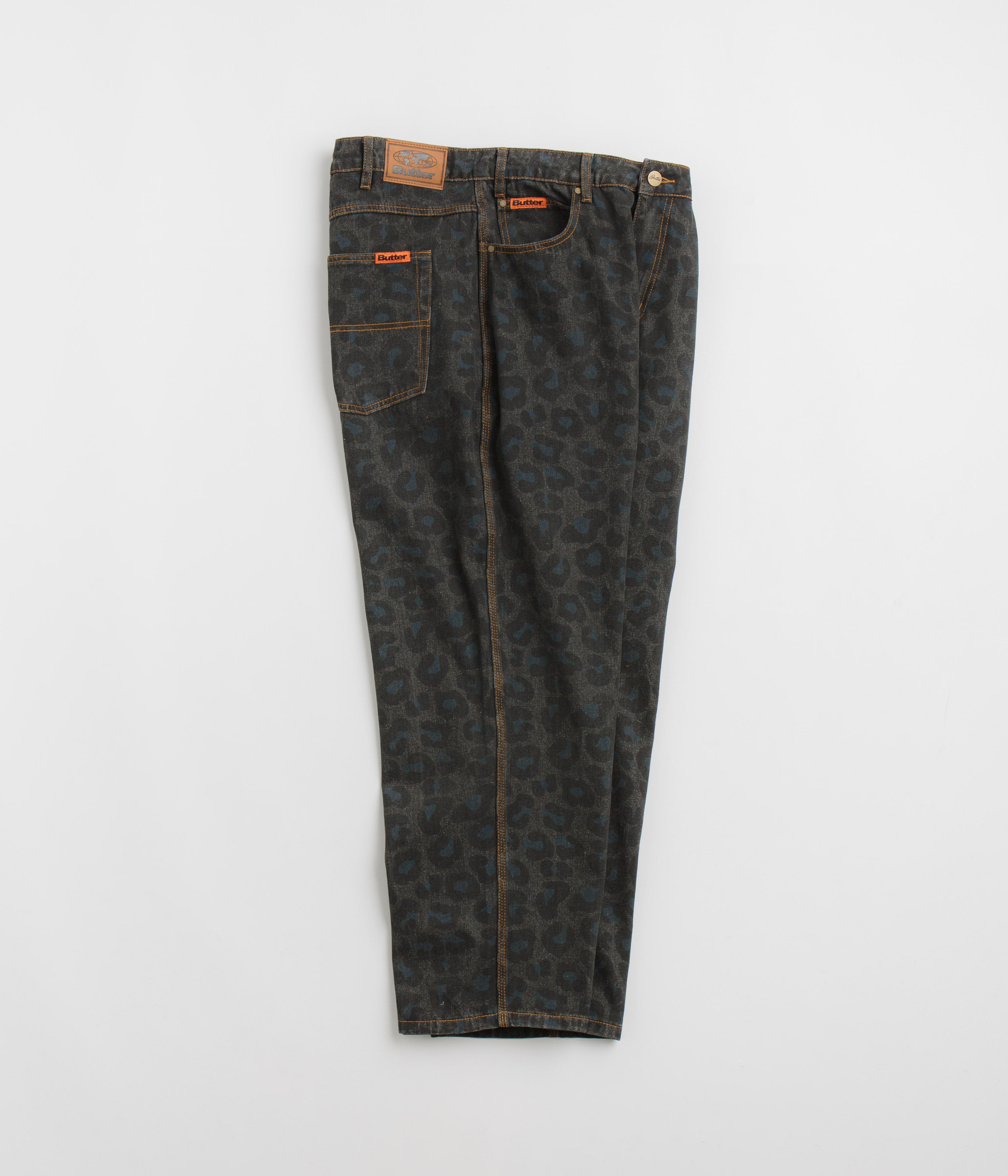 Butter Goods Black Leopard-Print Baggy Jeans - Irresistible Style!