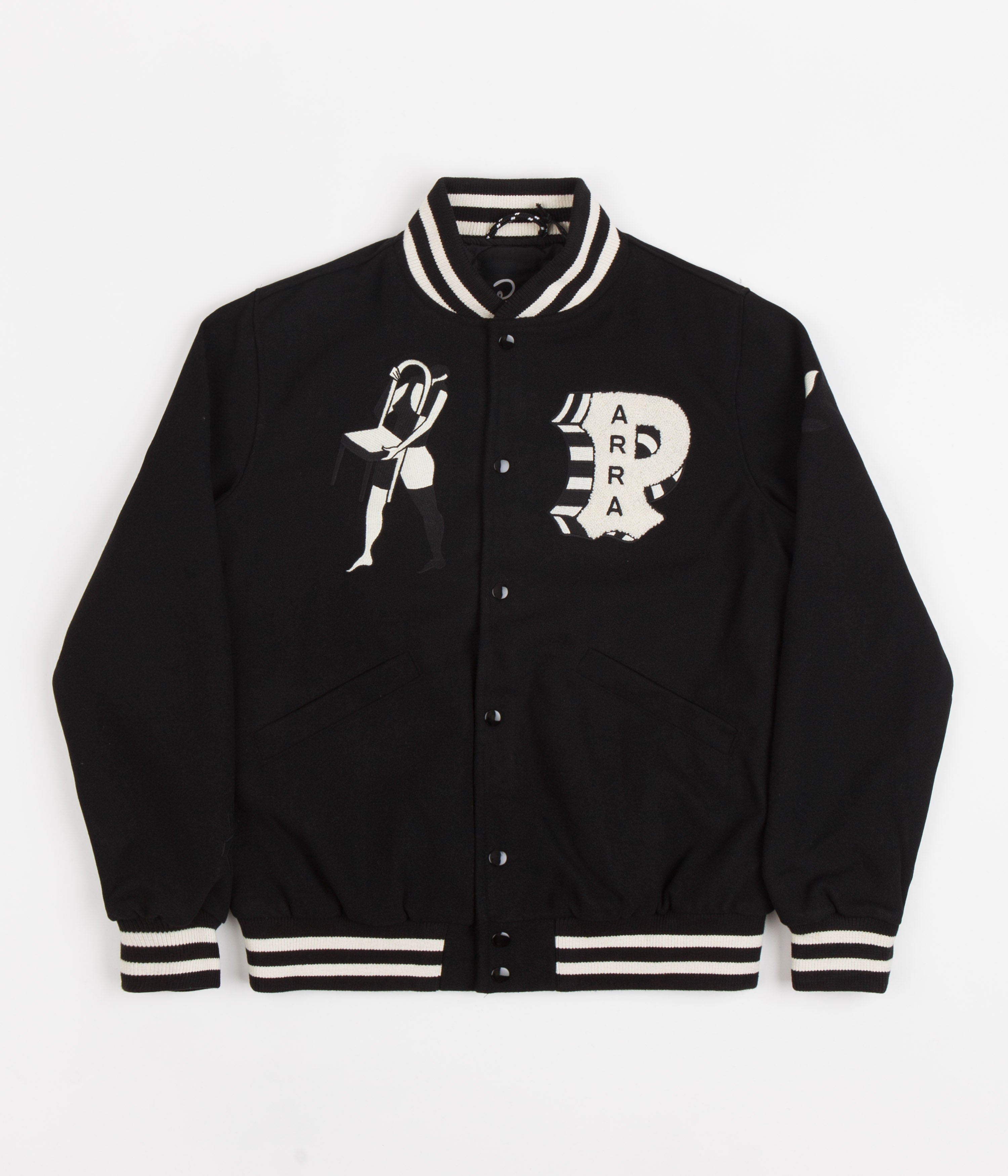 by Parra's Stunning Black Cloudy Star Varsity Jacket