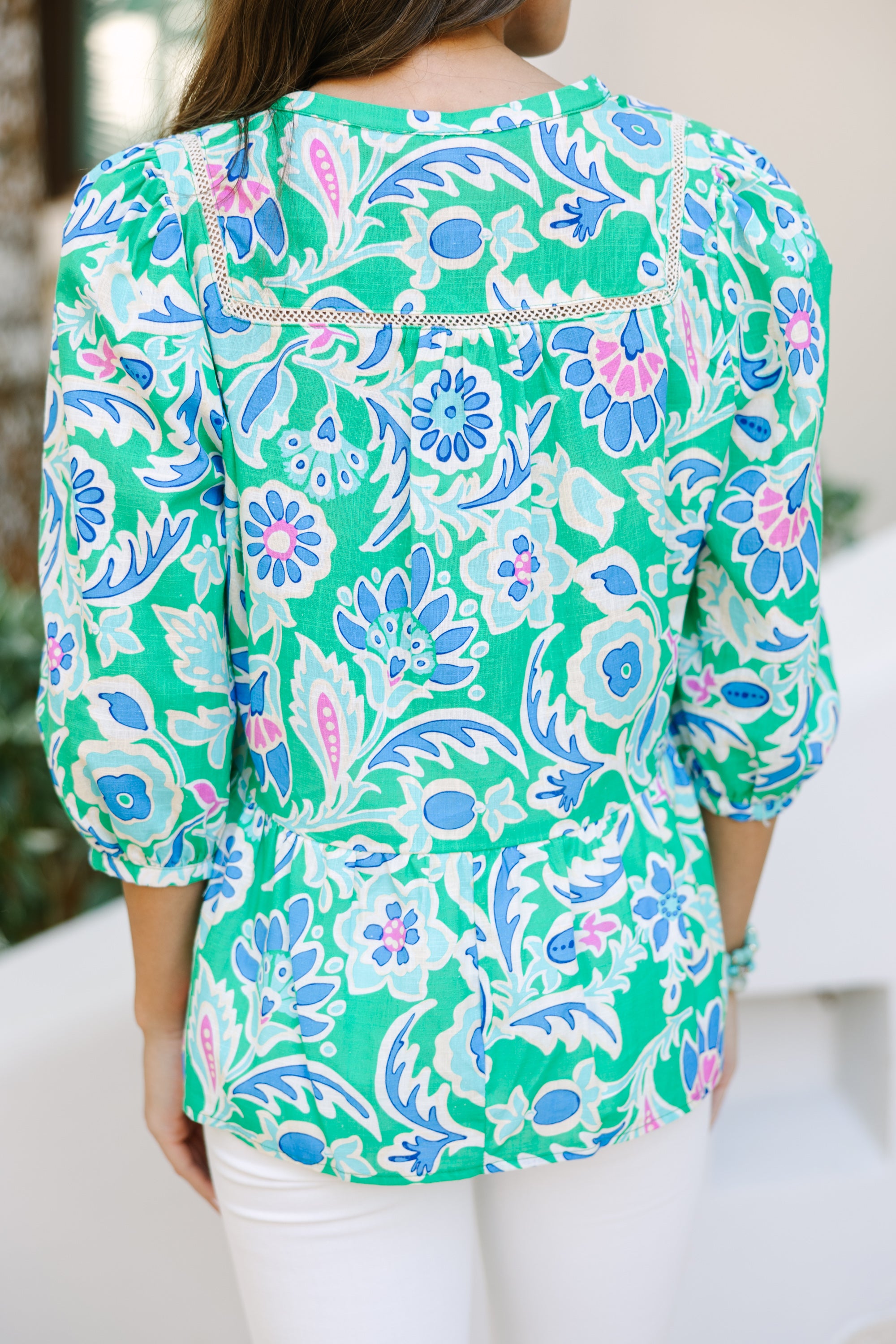 Irresistible Green Floral Blouse - Wear It Again and Again!