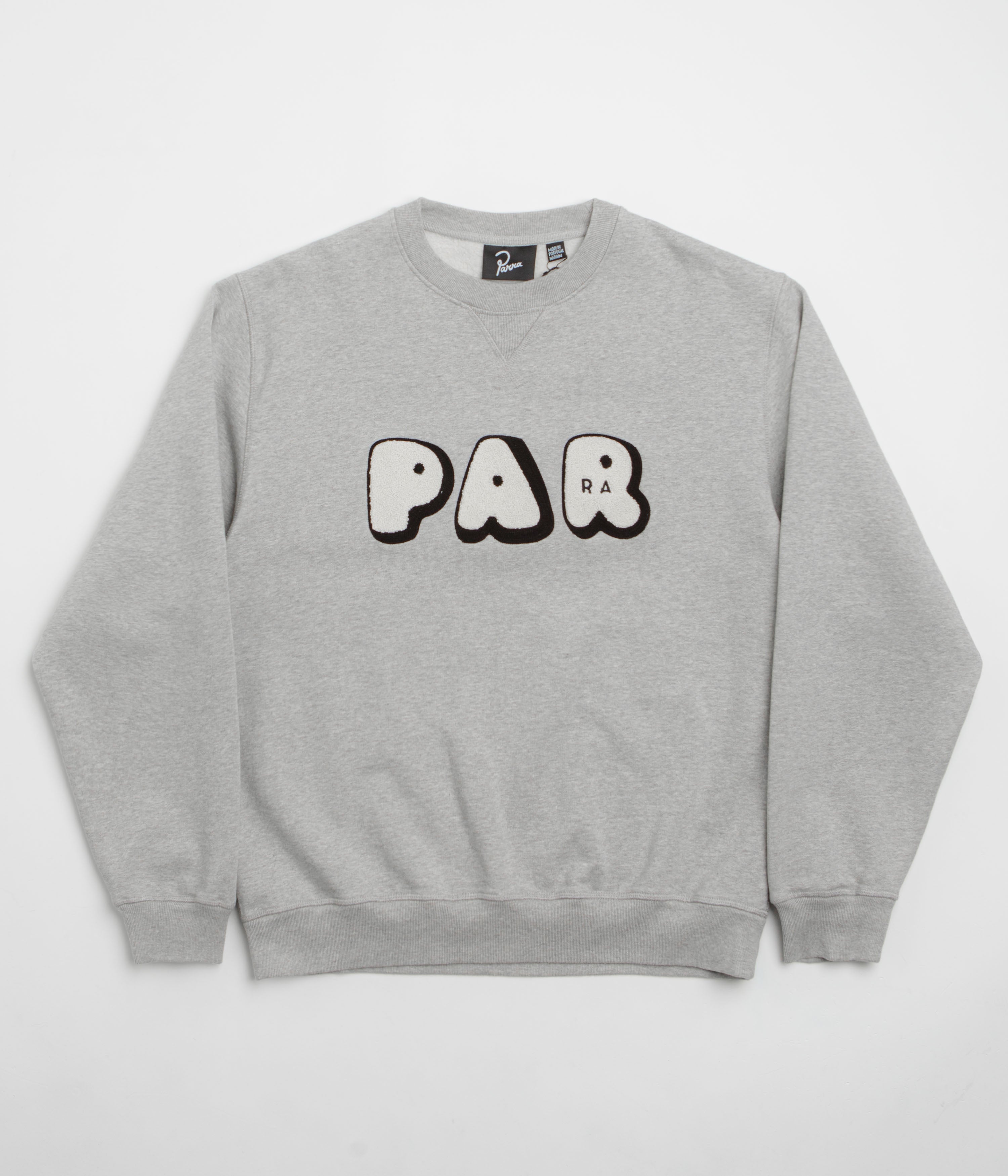 by Parra's Stunning Heather Grey Rounded Par Crewneck Sweatshirt