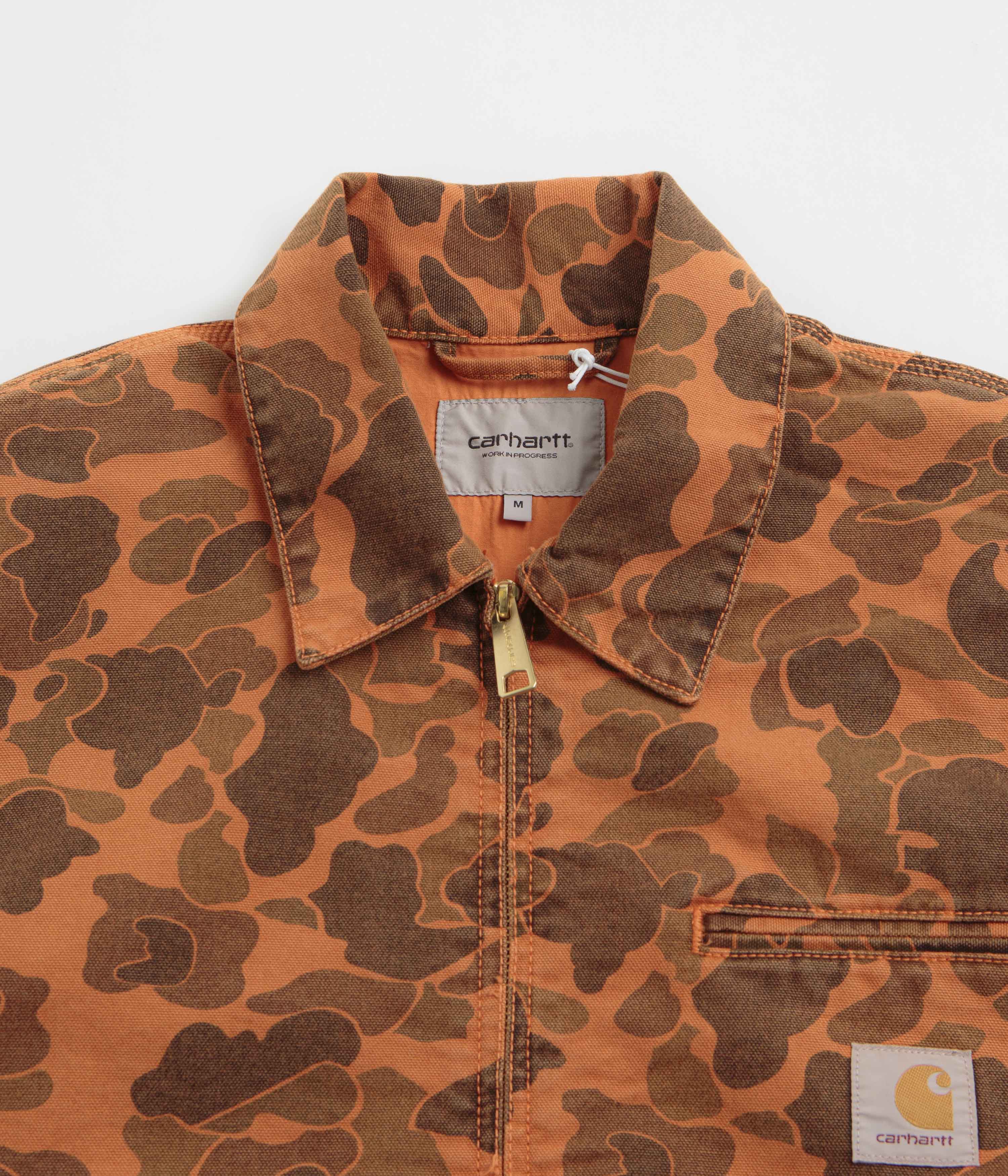 Carhartt Camo Green Turmeric Detroit Duck Jacket - A Must-Have Workwear!