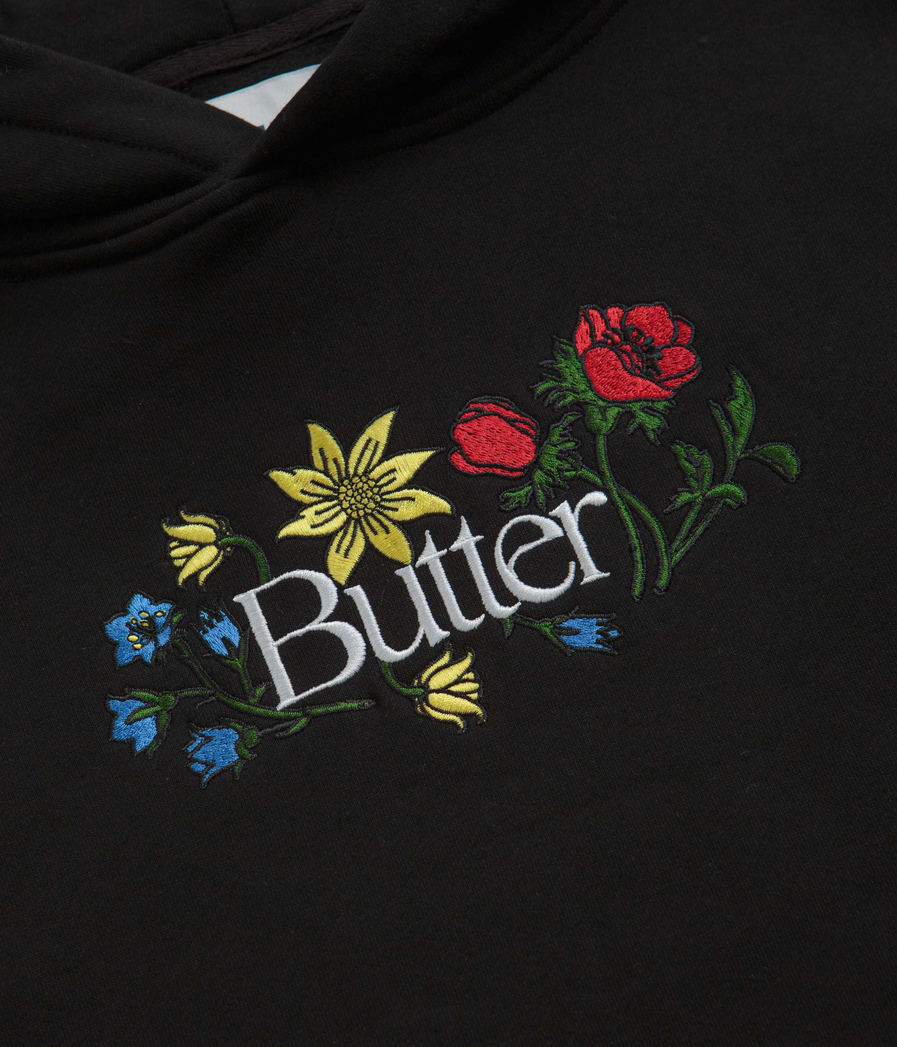 Butter Goods Stunning Floral Embroidered Black Hoodie - Grab Yours Now!