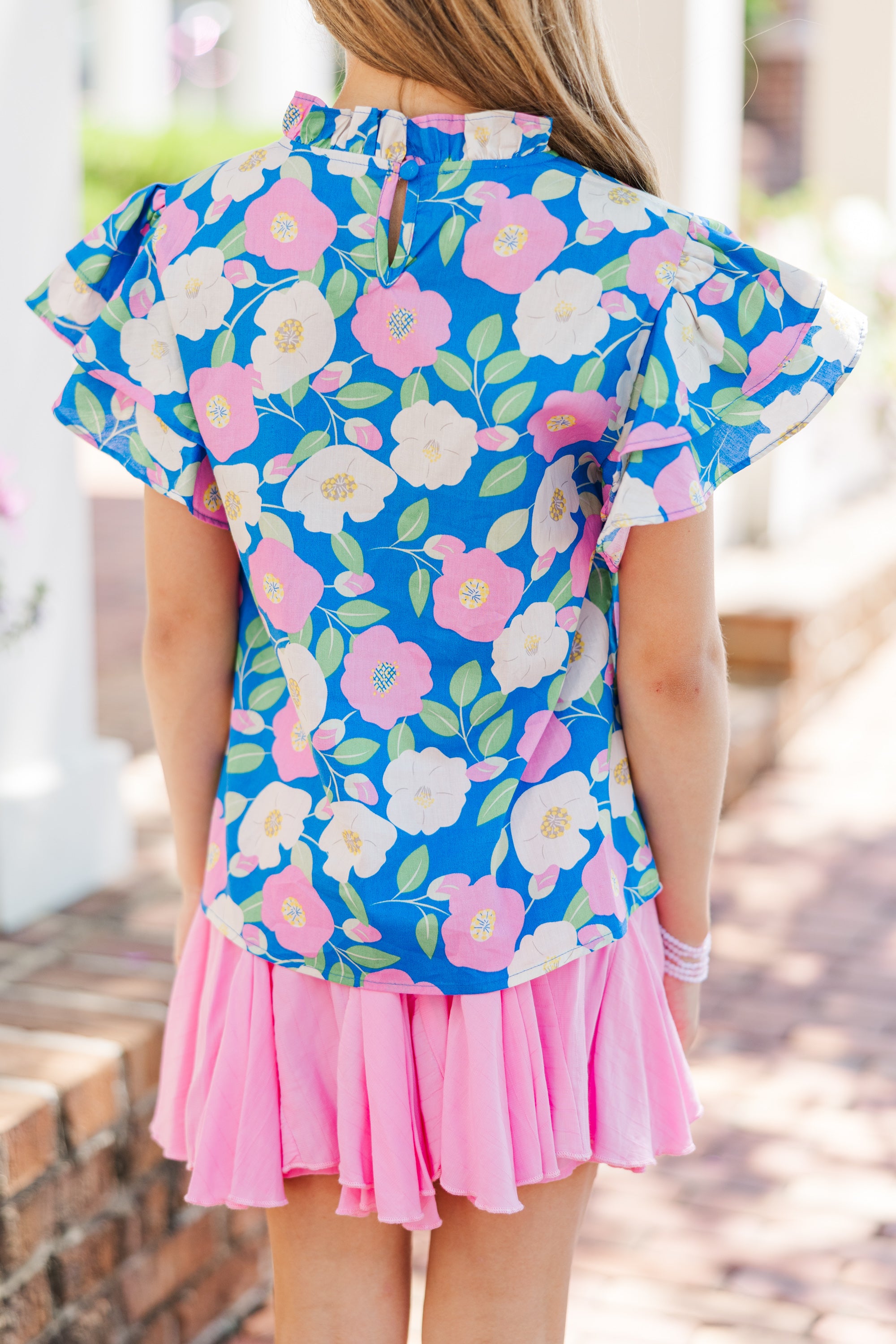 Adorable Girls' Heart - Stealing Blue Floral Blouse