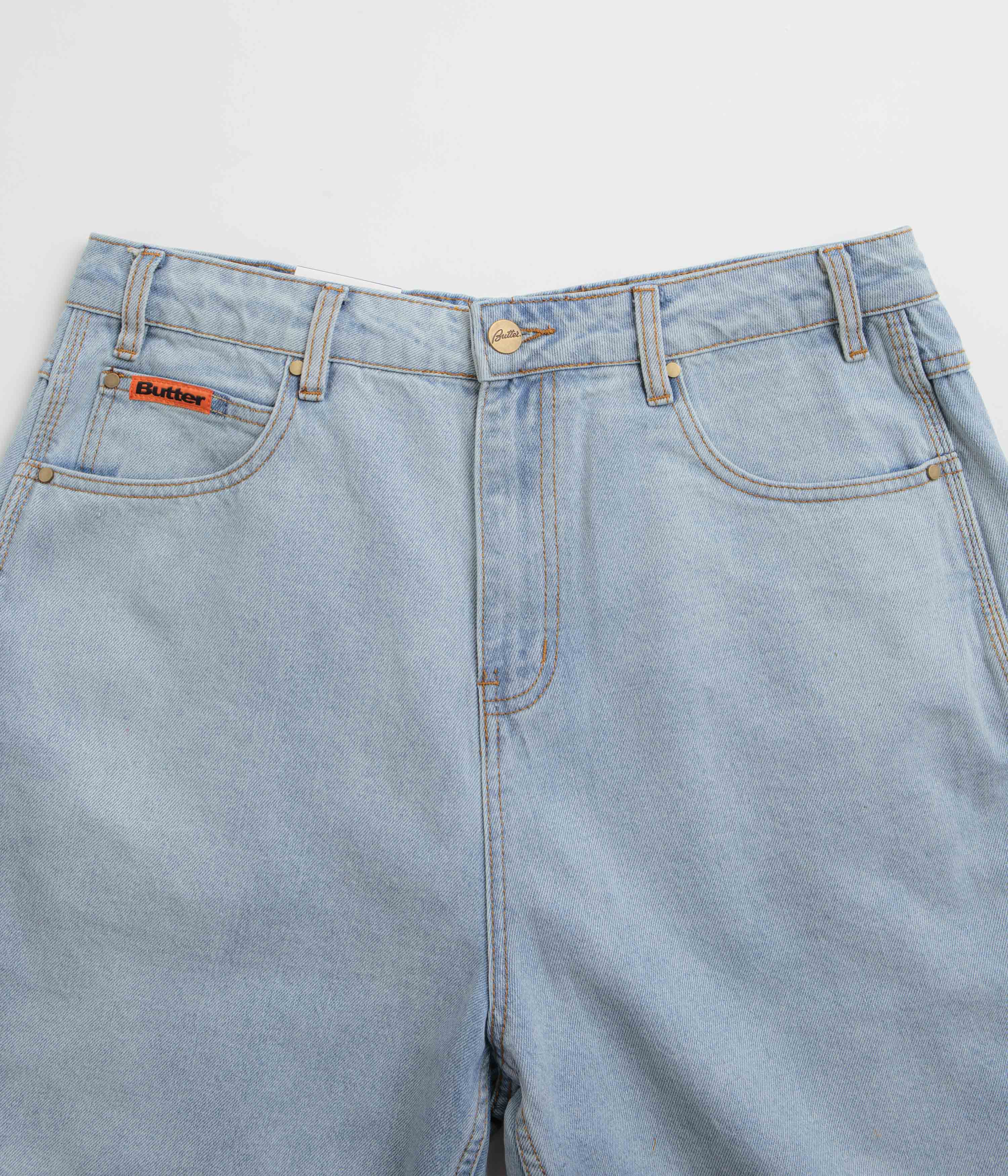 Butter Goods Stylish Light Blue Baggy Denim Shorts