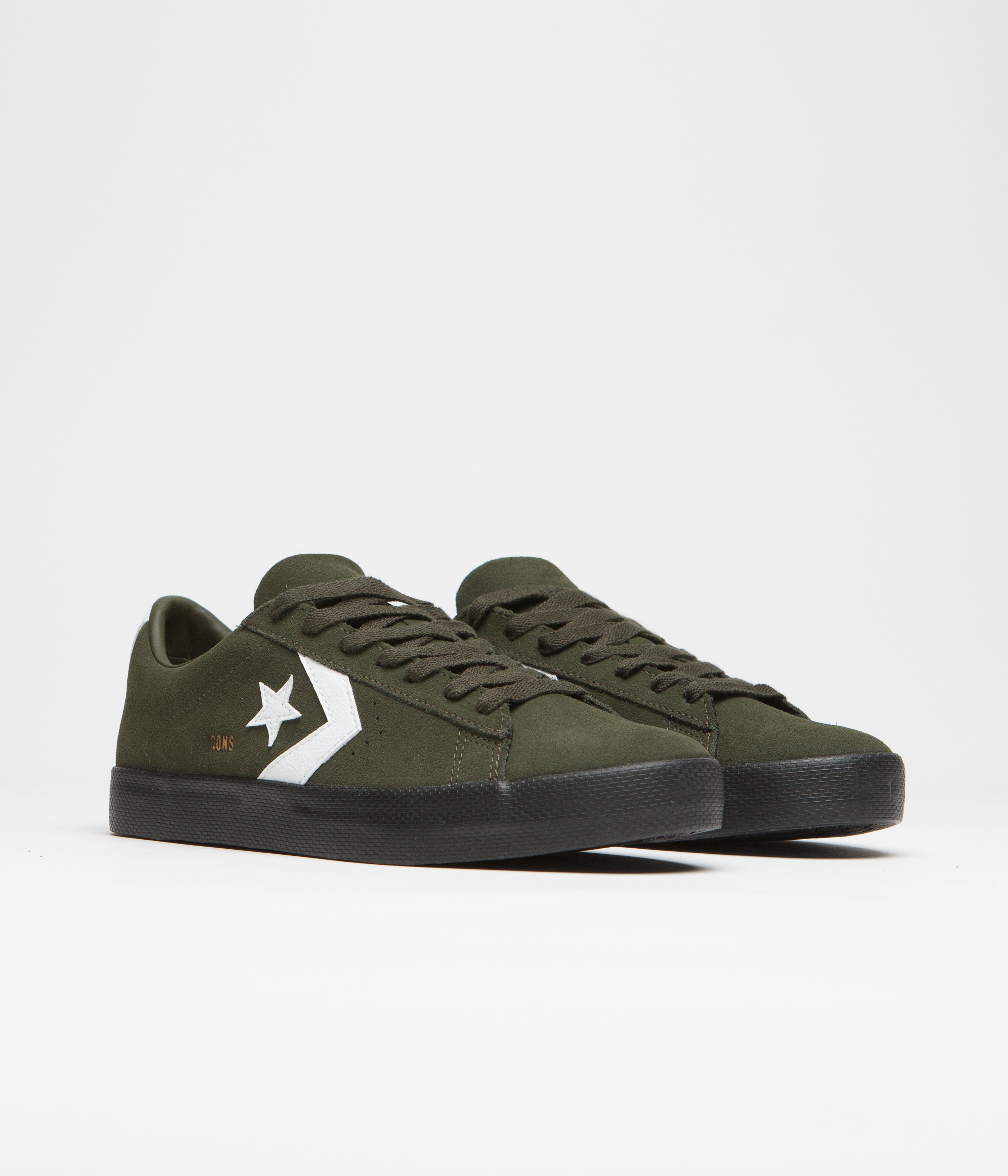 Converse Pro Leather Fall Tone Skate Shoes - Forest Shelter, White & Black