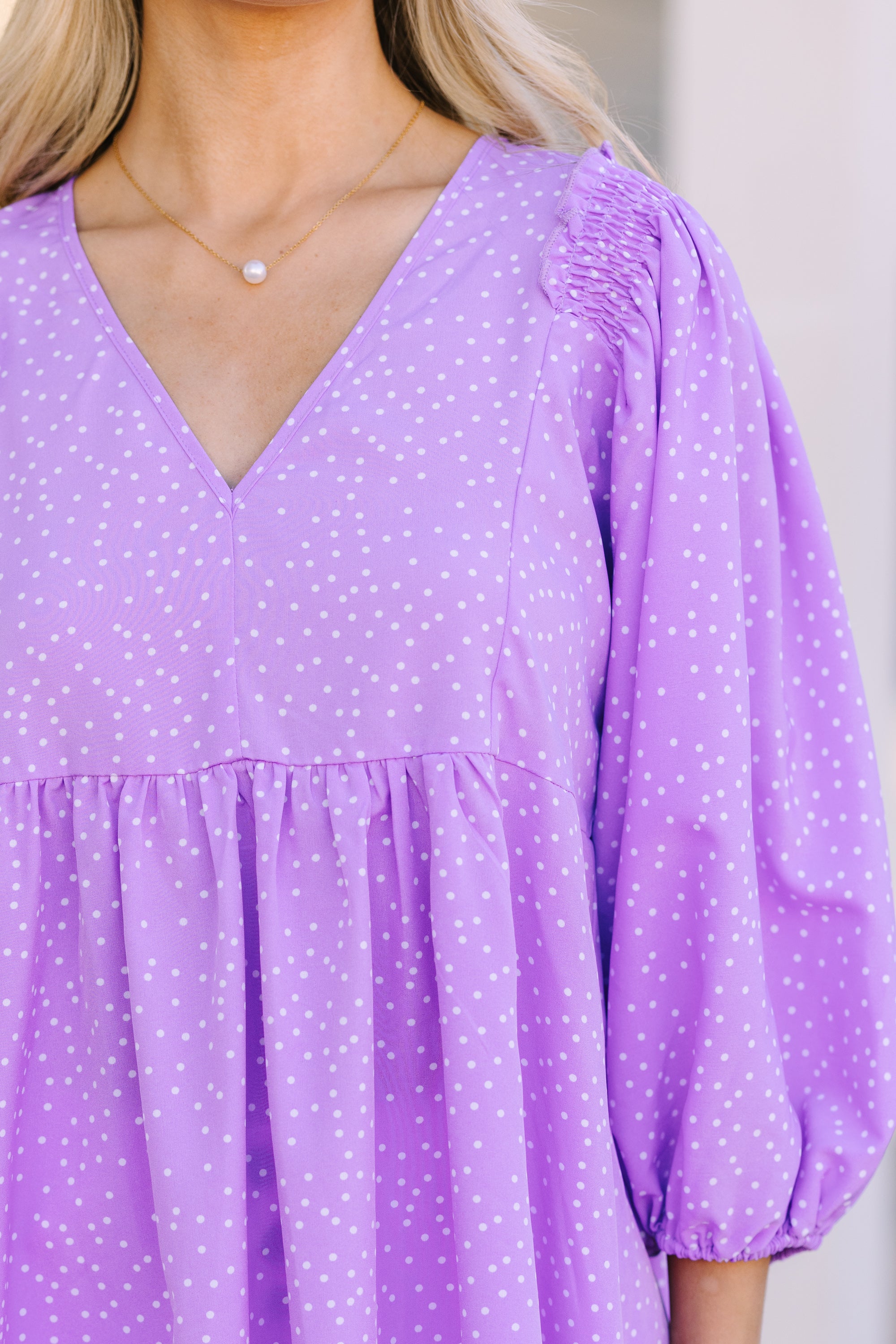 Feeling Wild: Purple Polka Dot Fashion Tunic