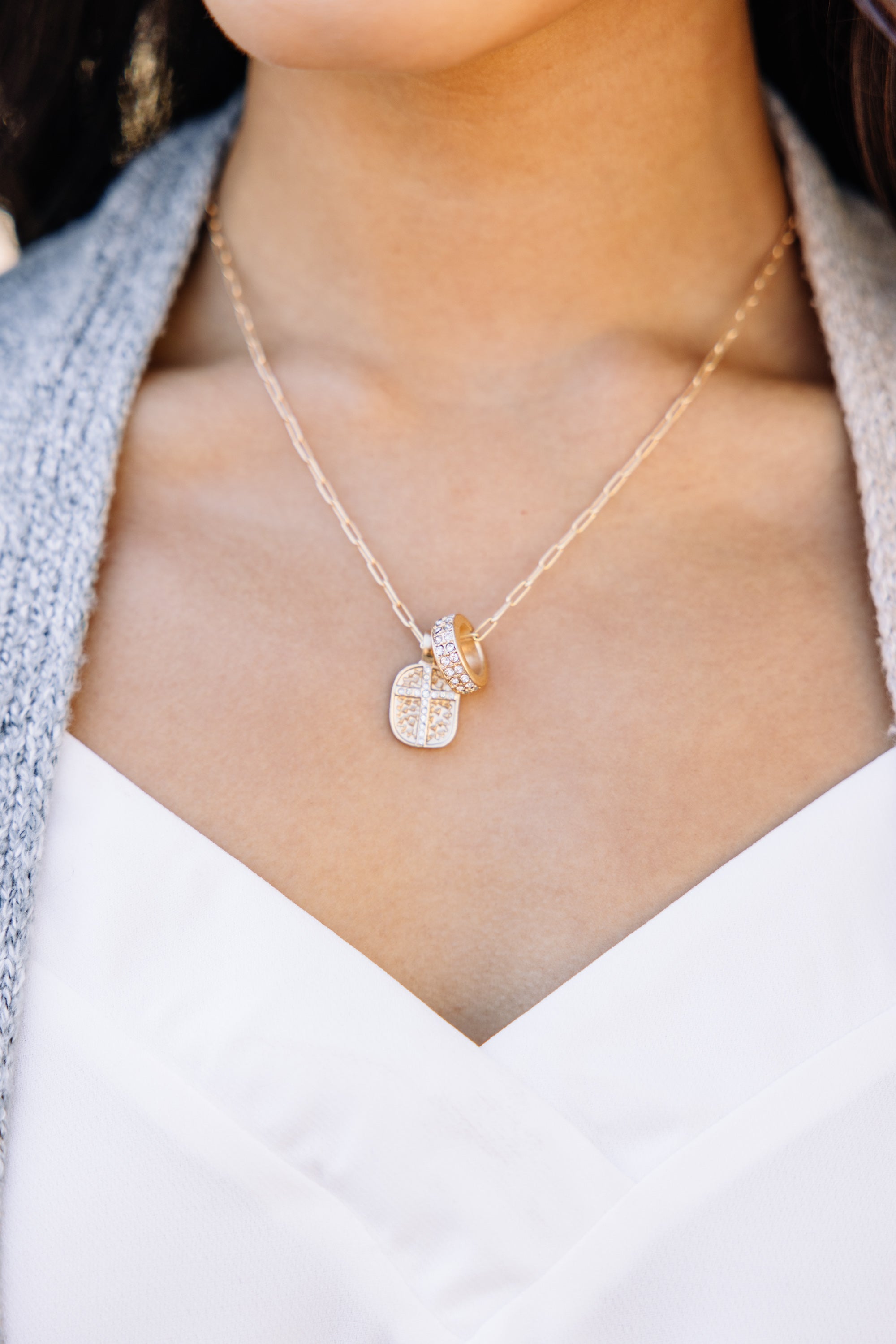 Irresistible Faith Gold Cross Pendant Necklace