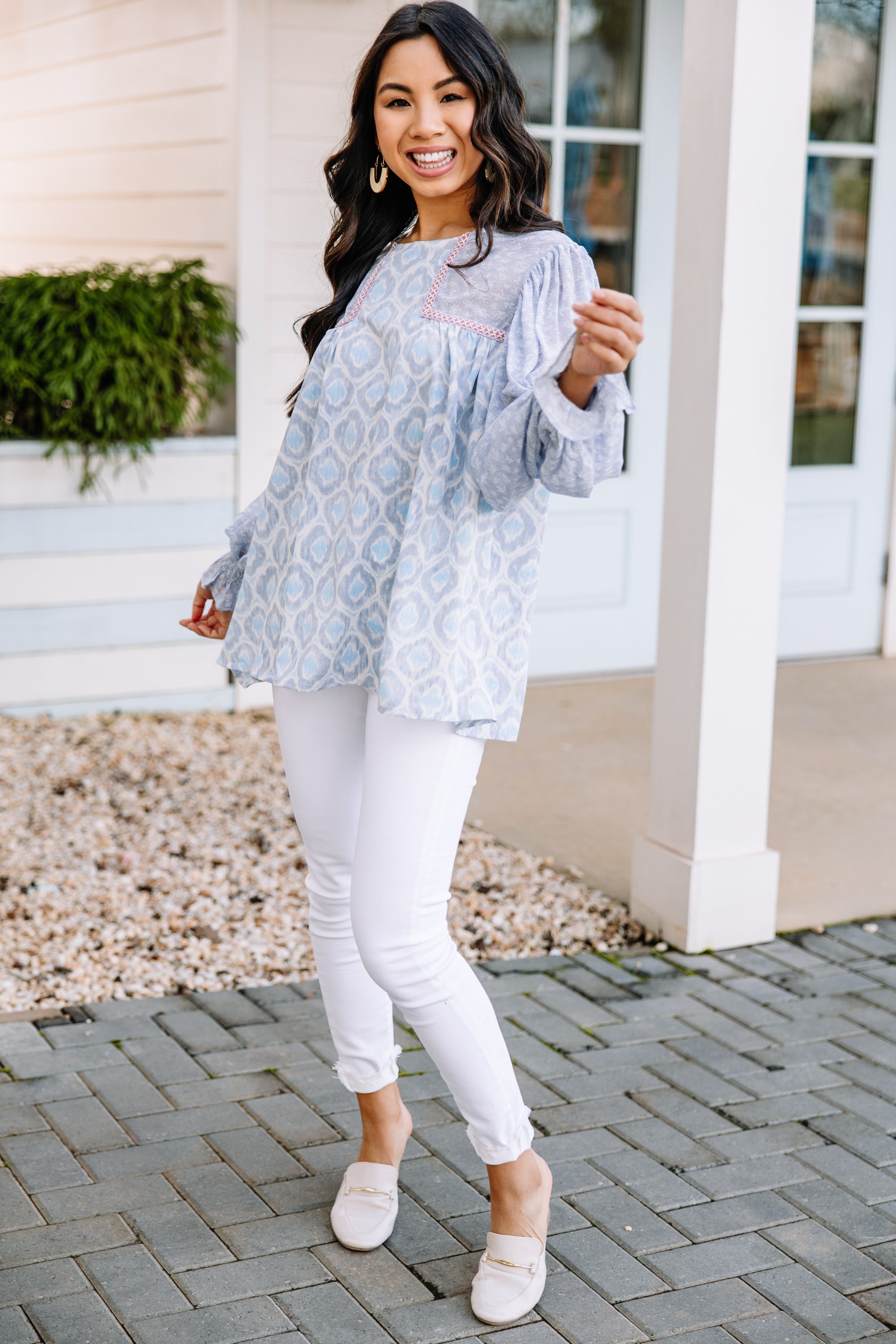 Blue Floral Blouse for Your Best Feelings