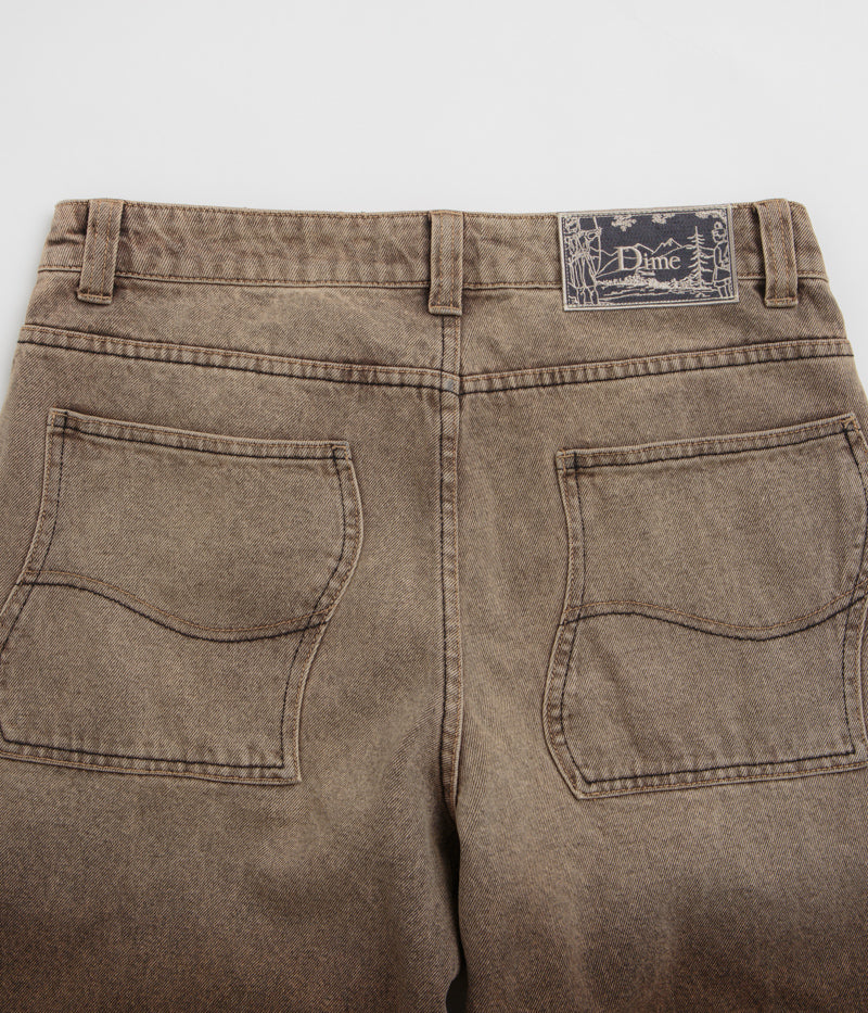 Dime's Stunning Dipped Sandblasted Brown Classic Baggy Jeans