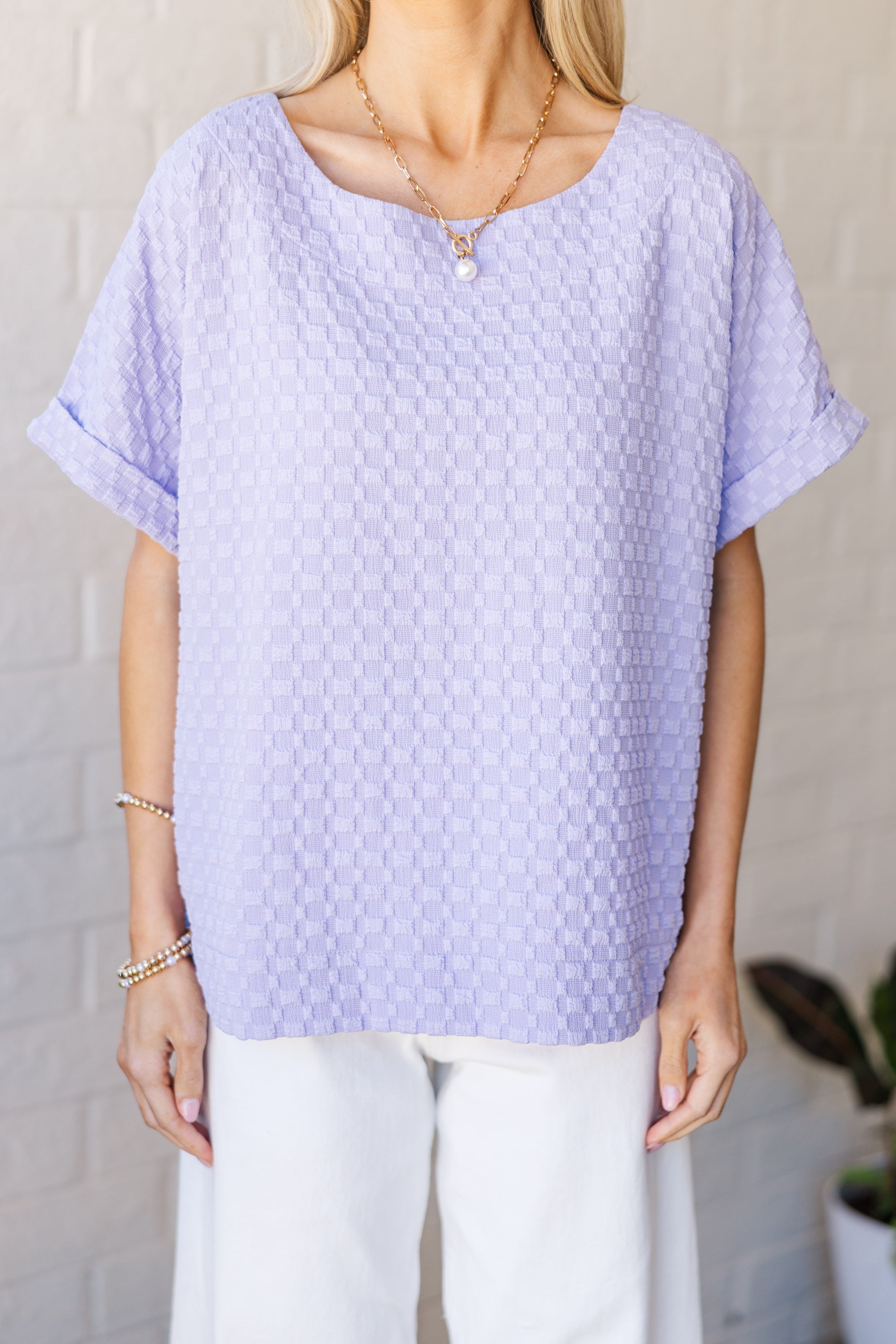 All Is Well Charming Lavender Textured Top - A Must-Have!