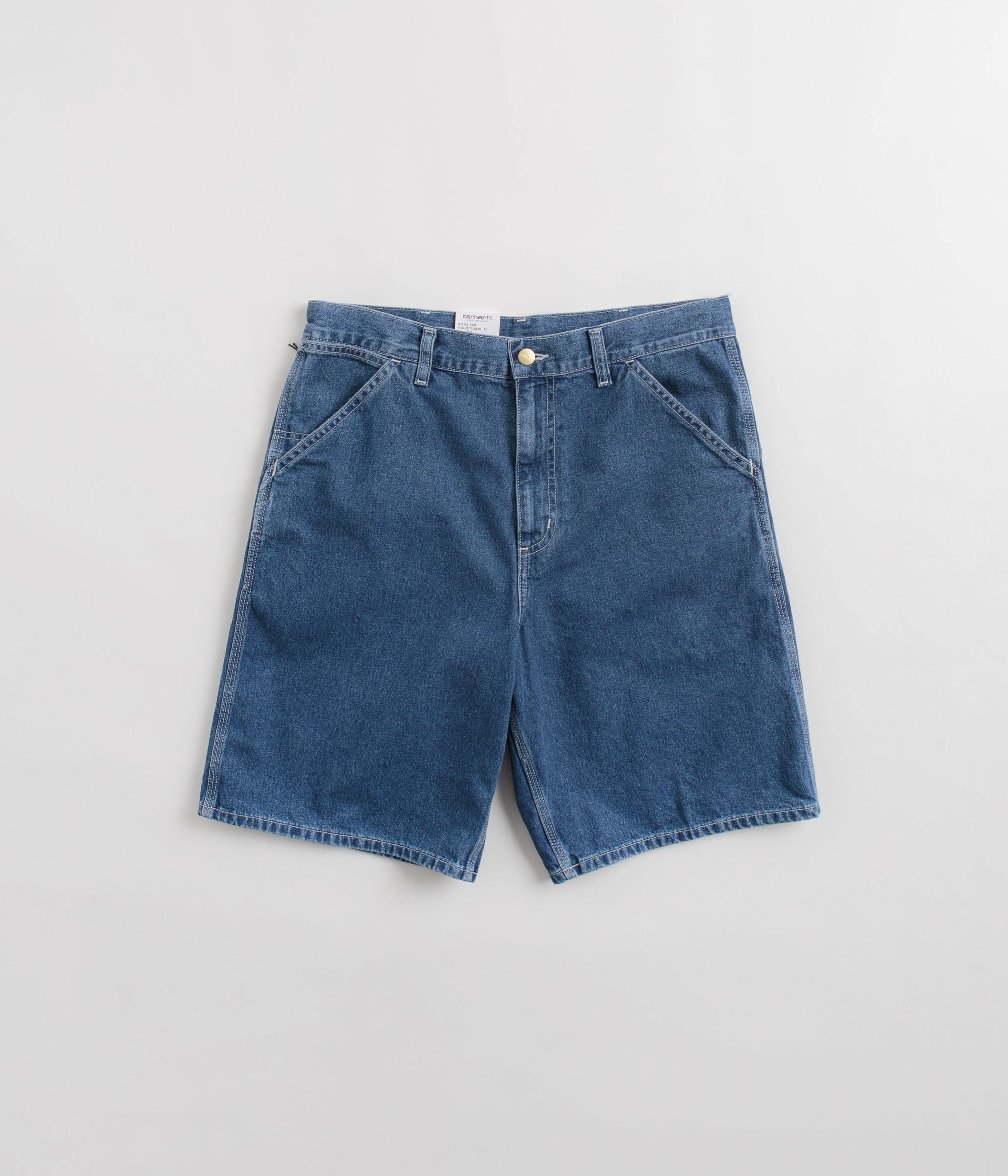 Carhartt Blue Stone Washed Simple Shorts - Timeless Style!