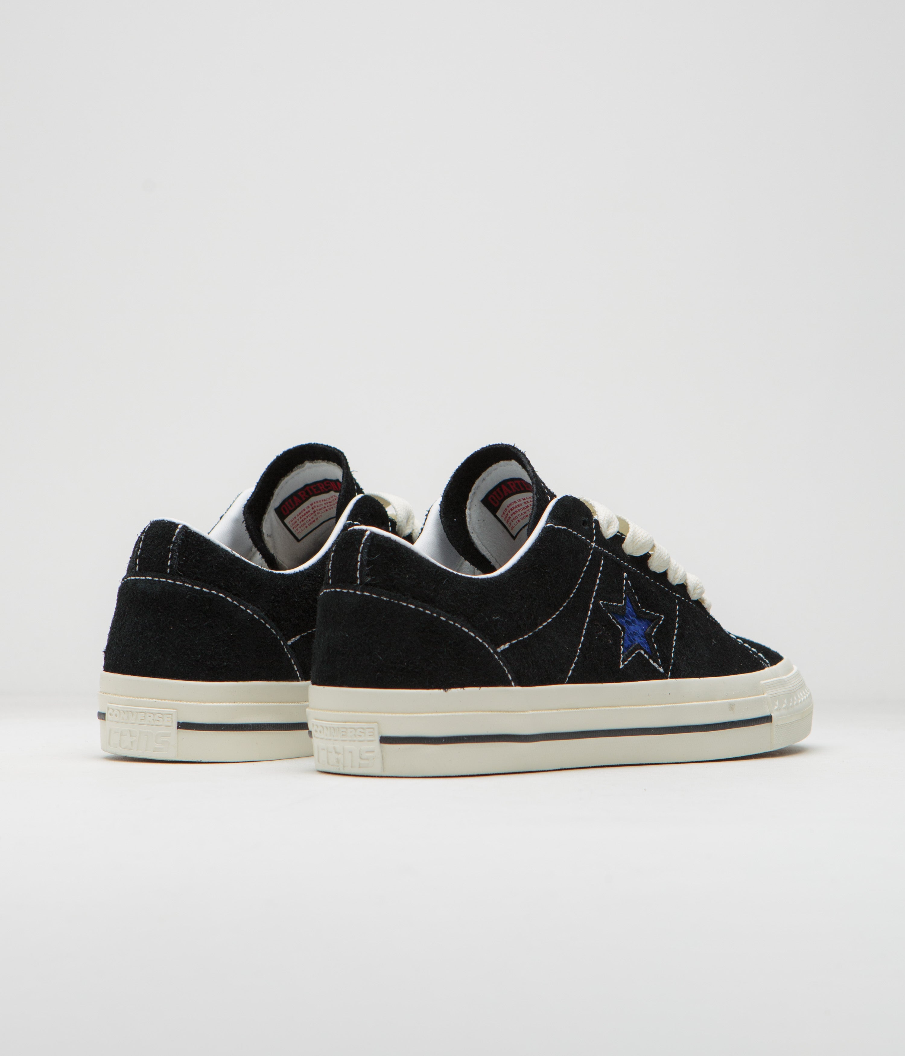 Converse x Quartersnacks One Star Pro Ox Shoes - Stunning Black, Egret & Hyper Blue