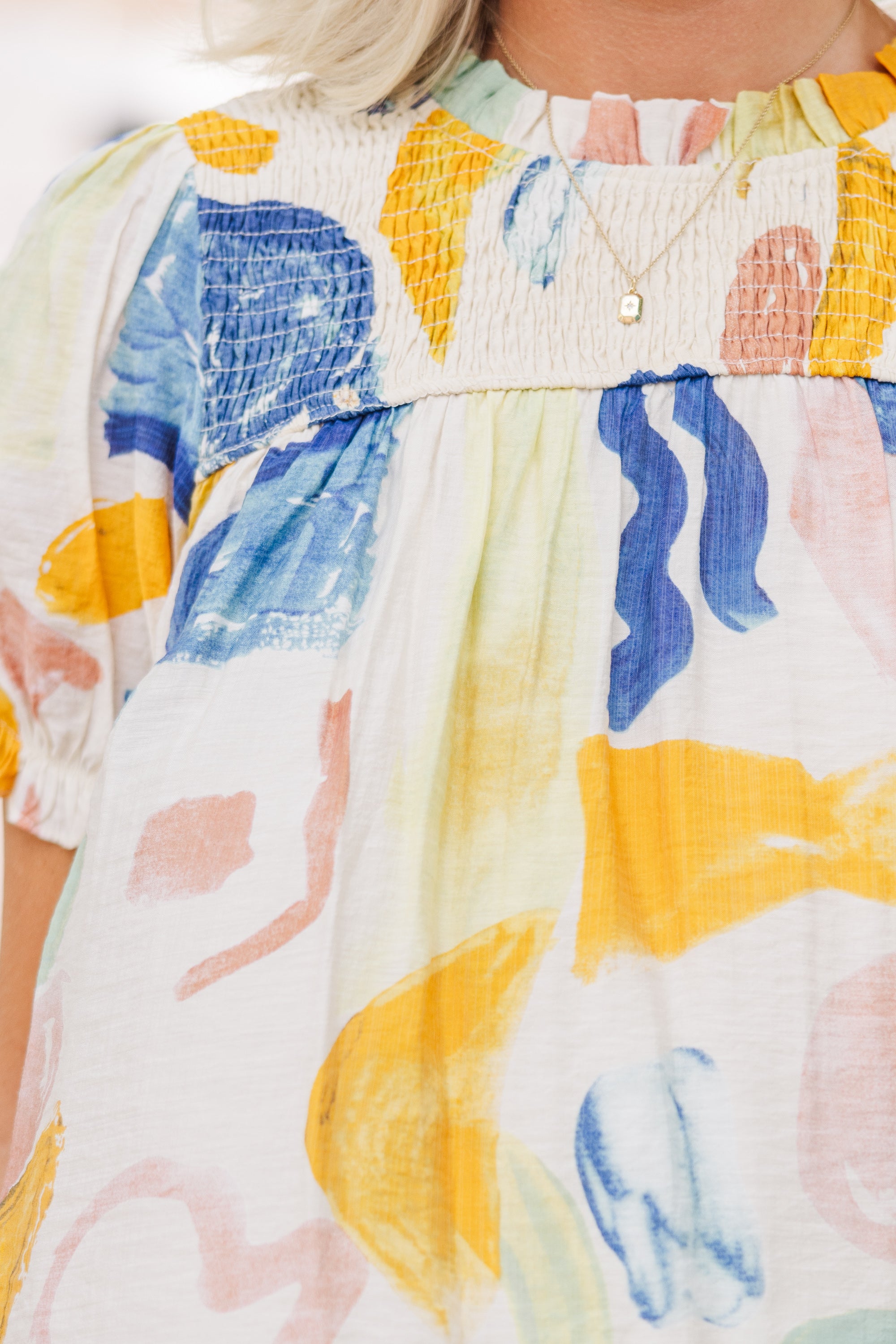 Be There For You! Stunning Yellow Abstract Blouse