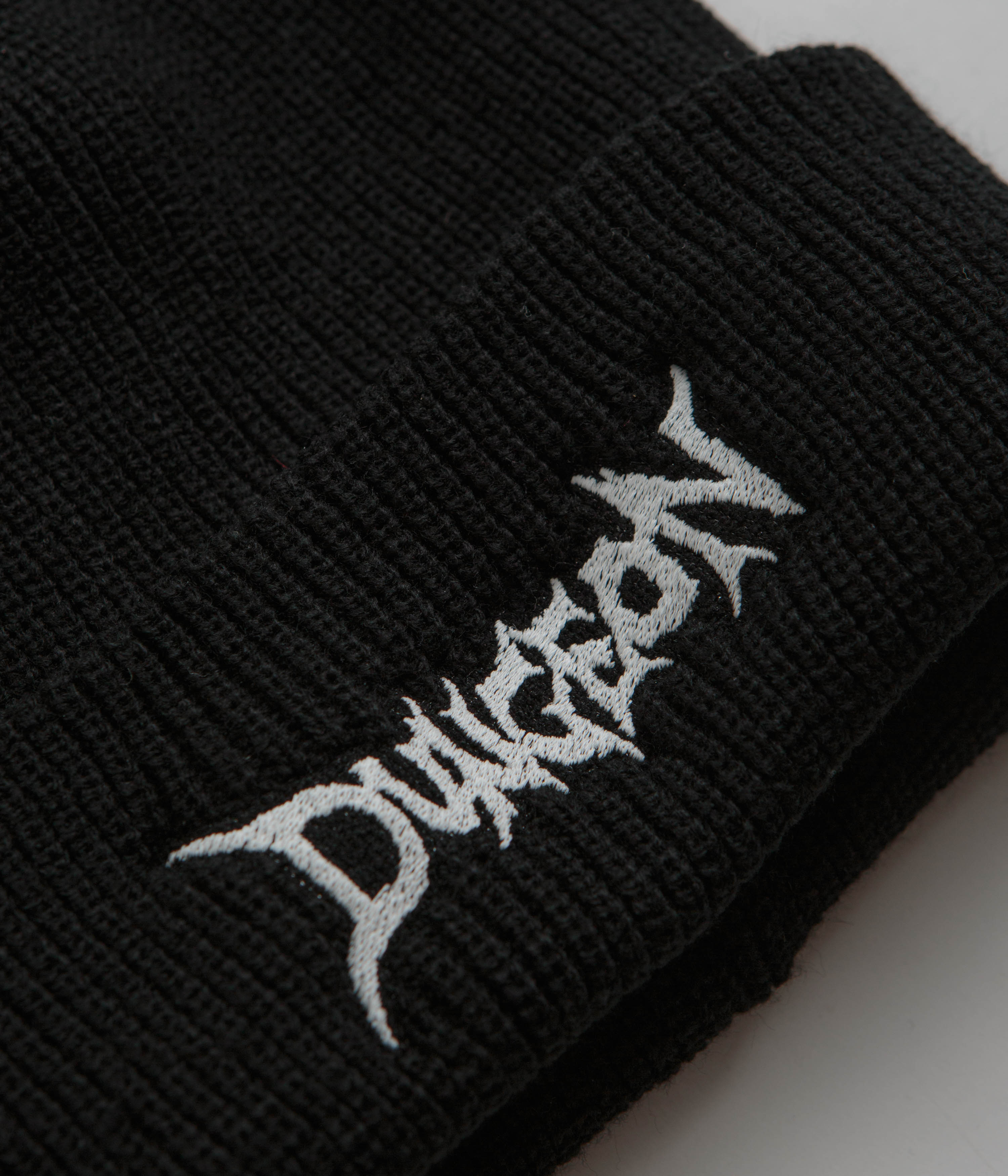Dungeon Glow-in-the-Dark Black Logo Beanie - Stand Out in Style!
