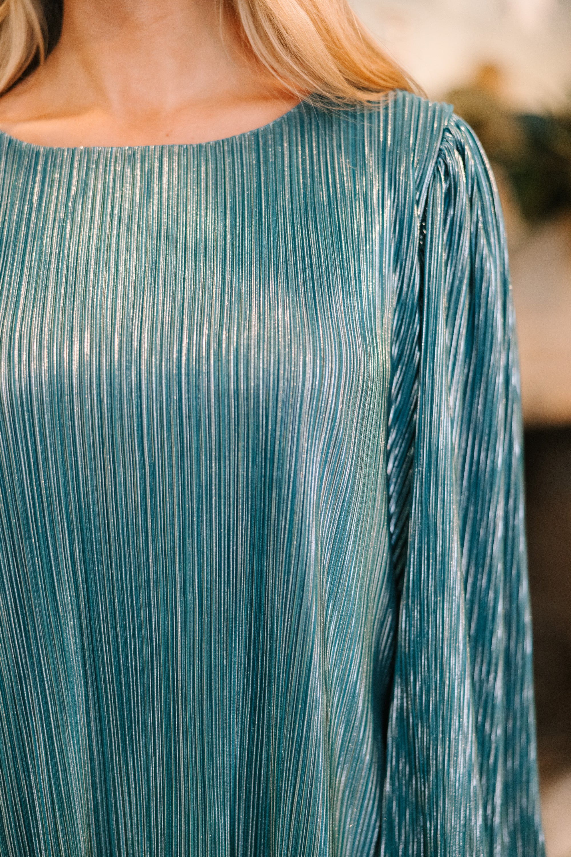 Glamorous Emerald Metallic Blouse - Must - Have for the Holidays!